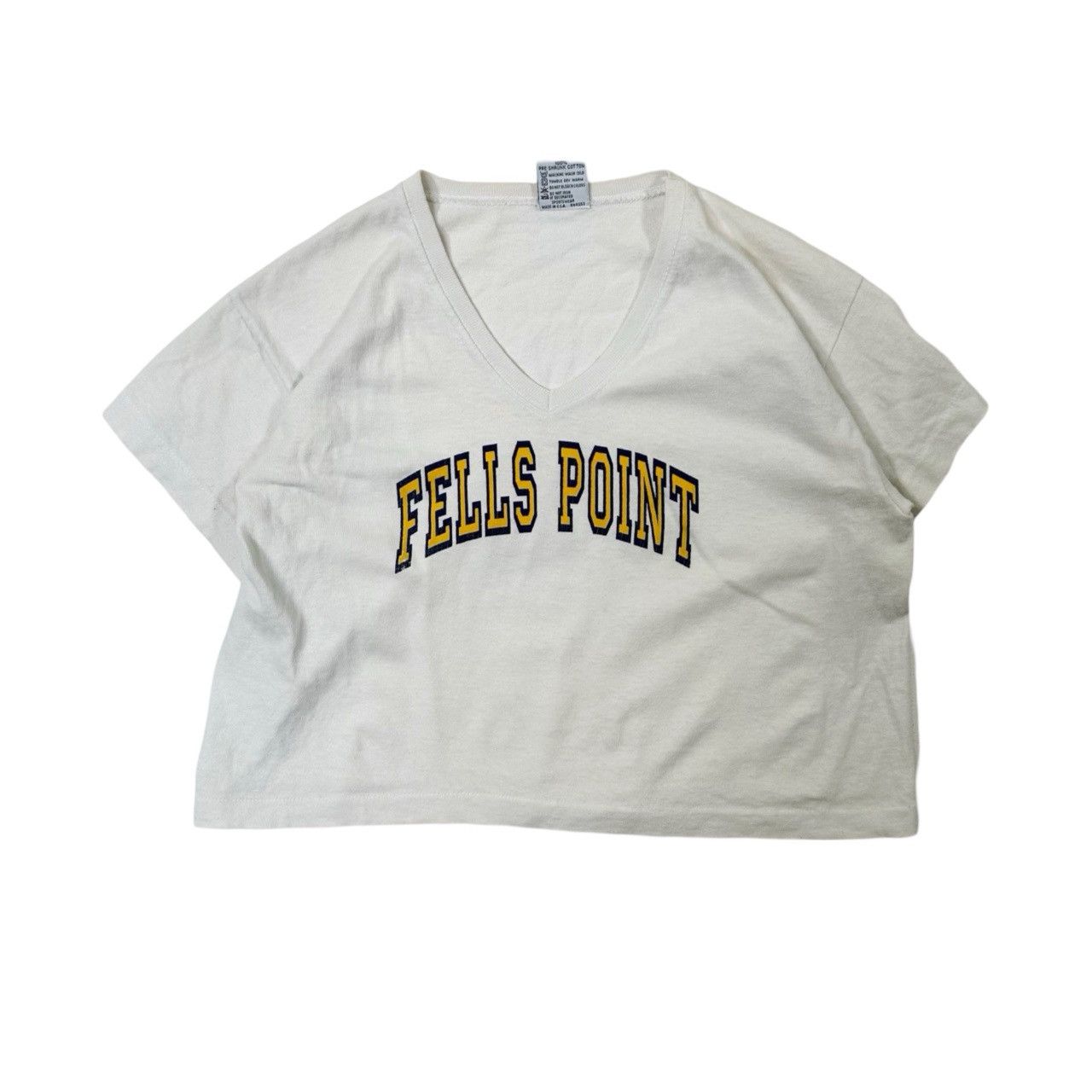 Vintage Vintage 90s Made in USA Fells Point Cropped Graphic T Shirt Size US S / EU 44-46 / 1 - 1 Thumbnail
