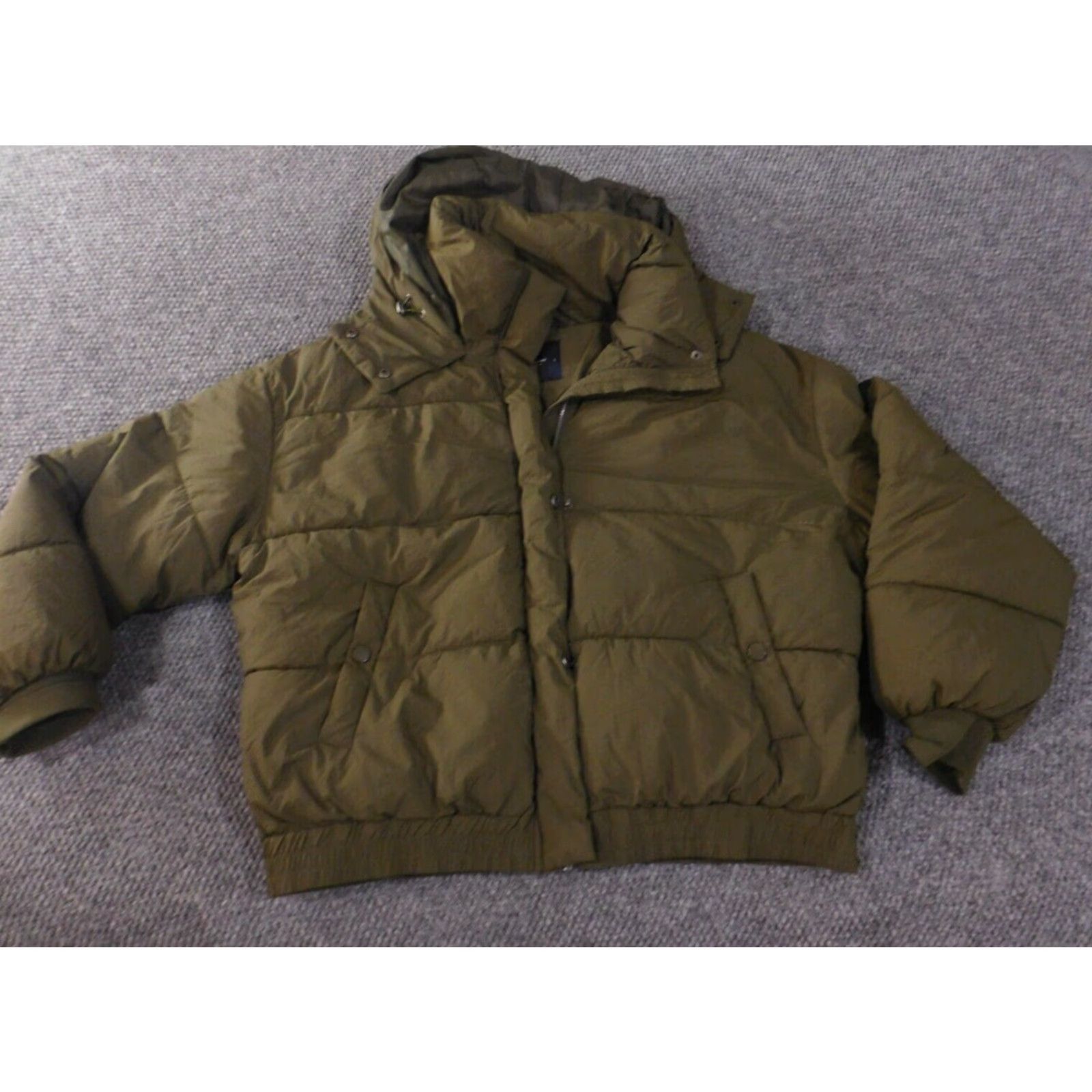 Lucky Brand Lucky Brand Jacket Womens Large Green Puffer Hooded Snap Pocket Casual Winter Size L / US 10 / IT 46 - 2 Thumbnail