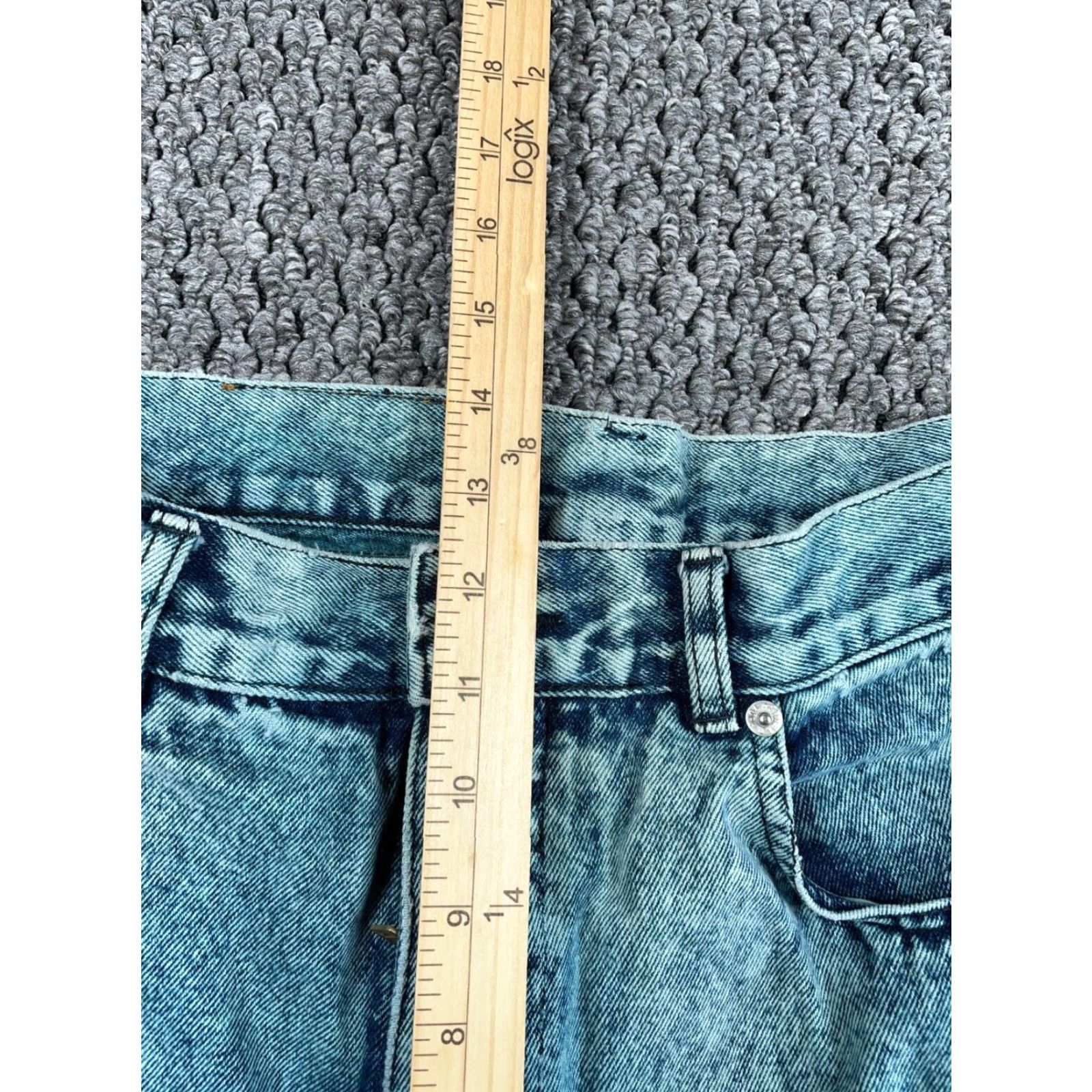 Denime VINTAGE 90s Acid Wash Tapered Leg Jeans Men's 32x30 Blue Denim Retro Size US 32 / EU 48 - 7 Thumbnail