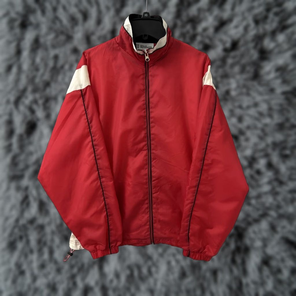 Wilson Wilson Jacket Mens M Red White Full Zip Lightweight Windbreaker Pockets Tennis Size US M / EU 48-50 / 2 - 1 Thumbnail