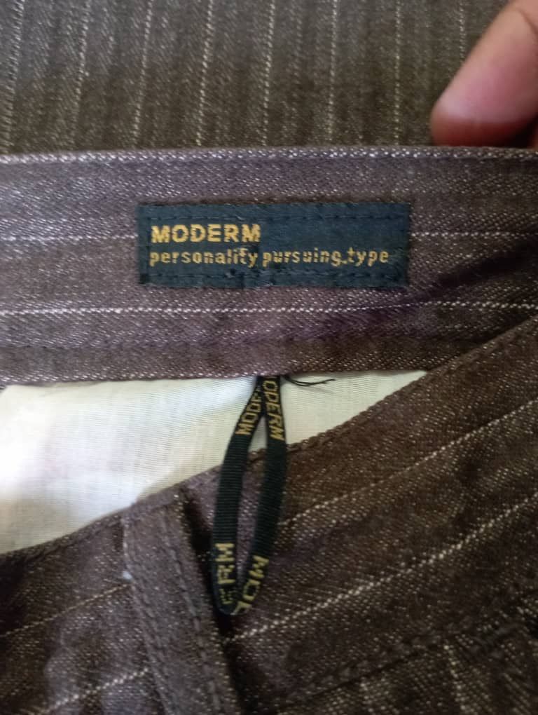 Sugar Cane 2000s Japan Modern Brown Hickory Stripe Cargo Pants Size US 32 / EU 48 - 4 Thumbnail