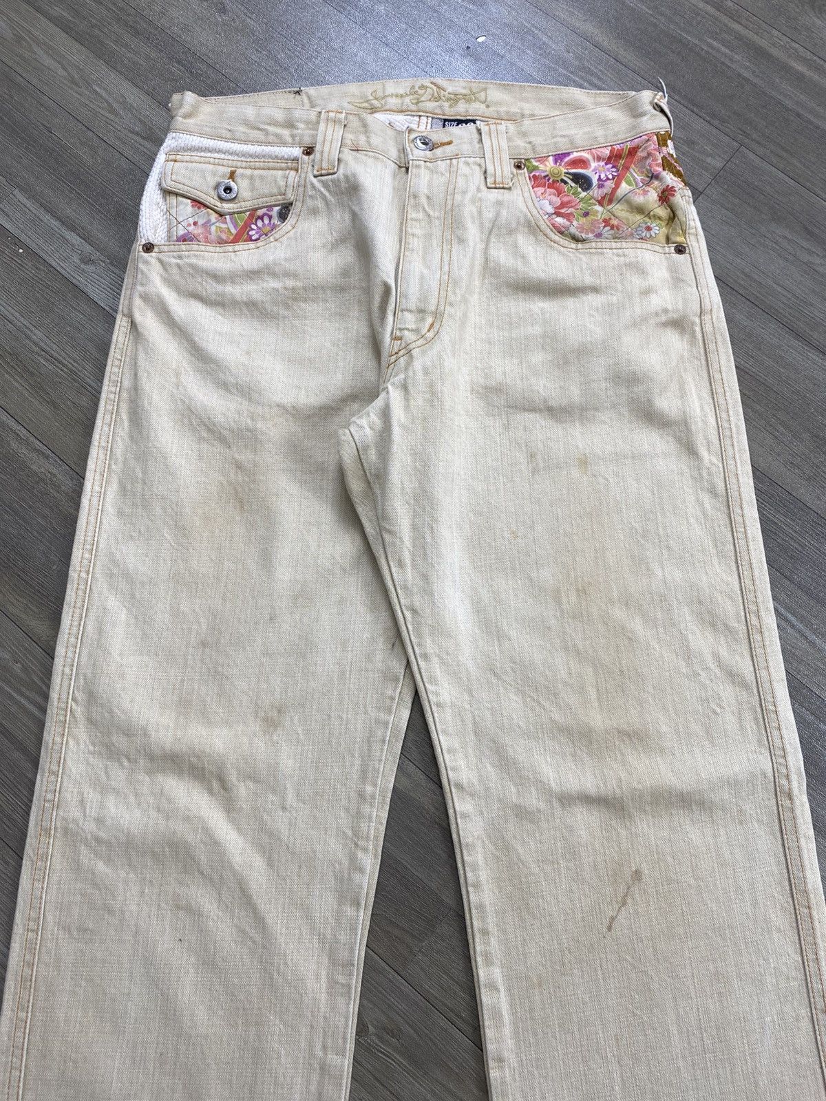 Japanese Brand Juvenile Delinquent Sakura Sukajan Karakuri Style Jeans Size US 32 / EU 48 - 15 Thumbnail