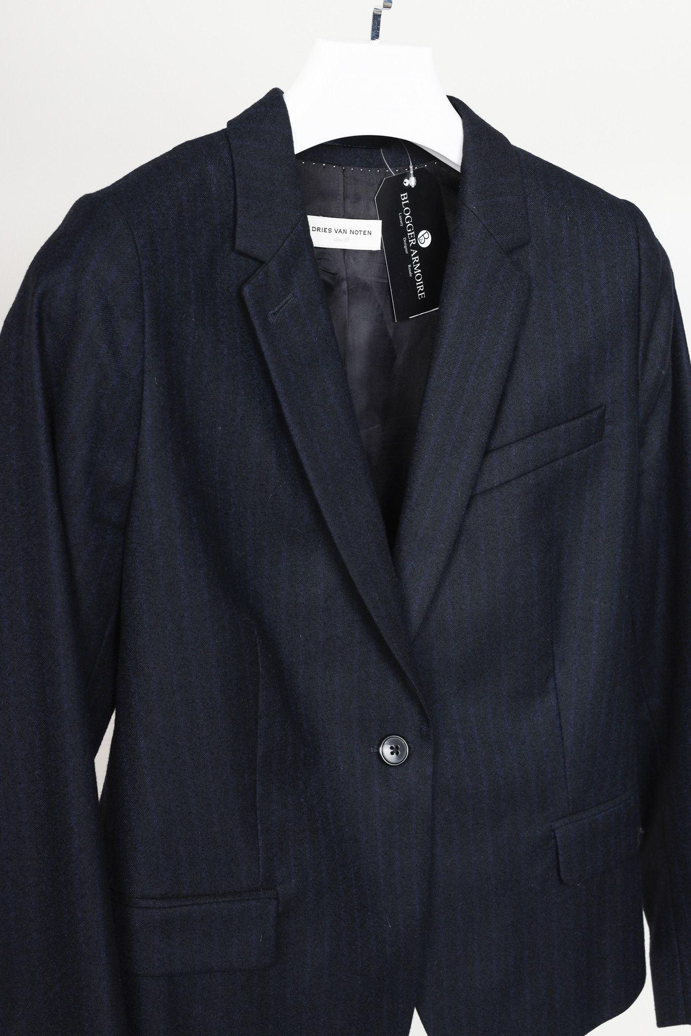 Dries Van Noten Dries Van Noten Navy Wool Blazer Size S / US 4 / IT 40 - 3 Thumbnail