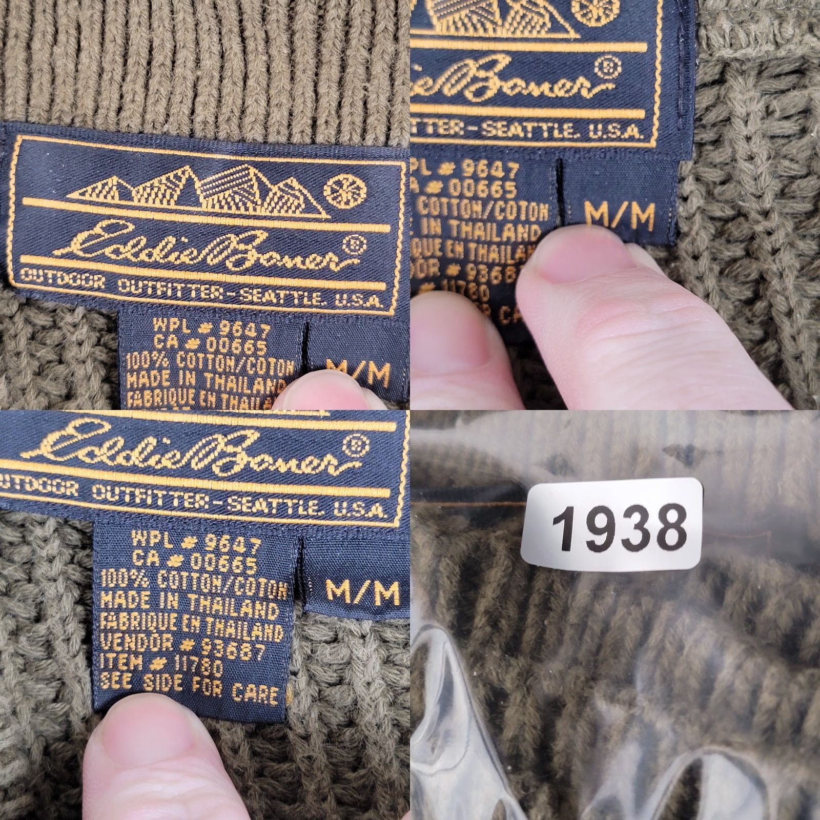 Eddie Bauer VINTAGE Eddie Bauer Fisherman Sweater Men M Green Cable-Knit Pullover 90s Size US M / EU 48-50 / 2 - 9 Thumbnail