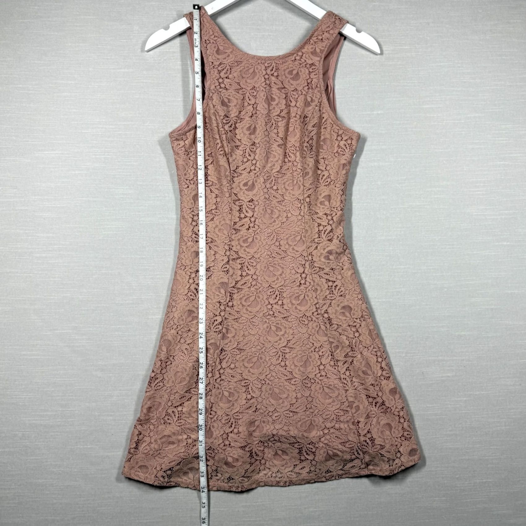 Vintage Speechless Dress Womens M Pink Lace Romantic Bow Pockets Mini Spring Easter Size M / US 6-8 / IT 42-44 - 5 Thumbnail