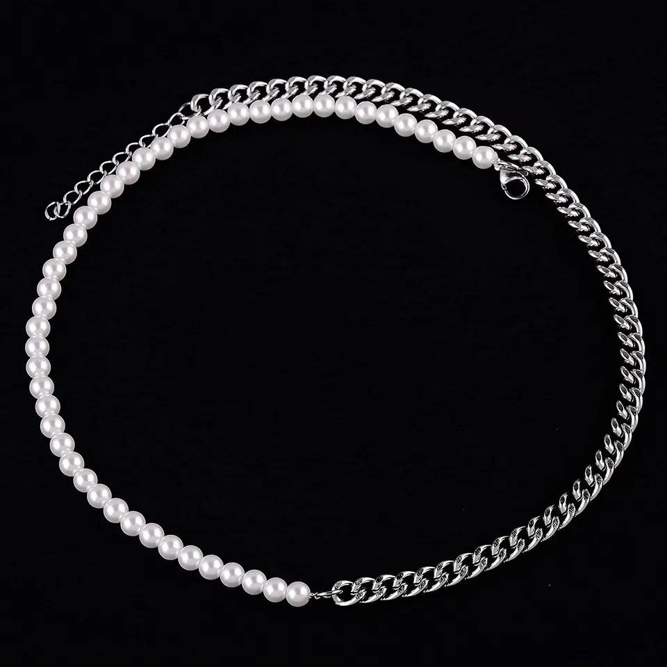 Jewelry Pearl Half Chain Necklace Size ONE SIZE - 1 Thumbnail