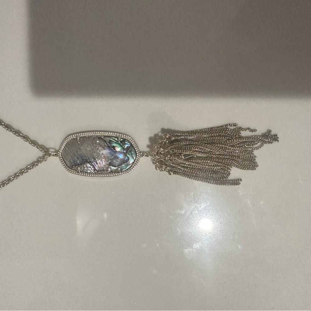 Kendra Scott Kendra Scott Rayne Abalone Shell Long Gold Fringe Necklace Size ONE SIZE - 5 Thumbnail