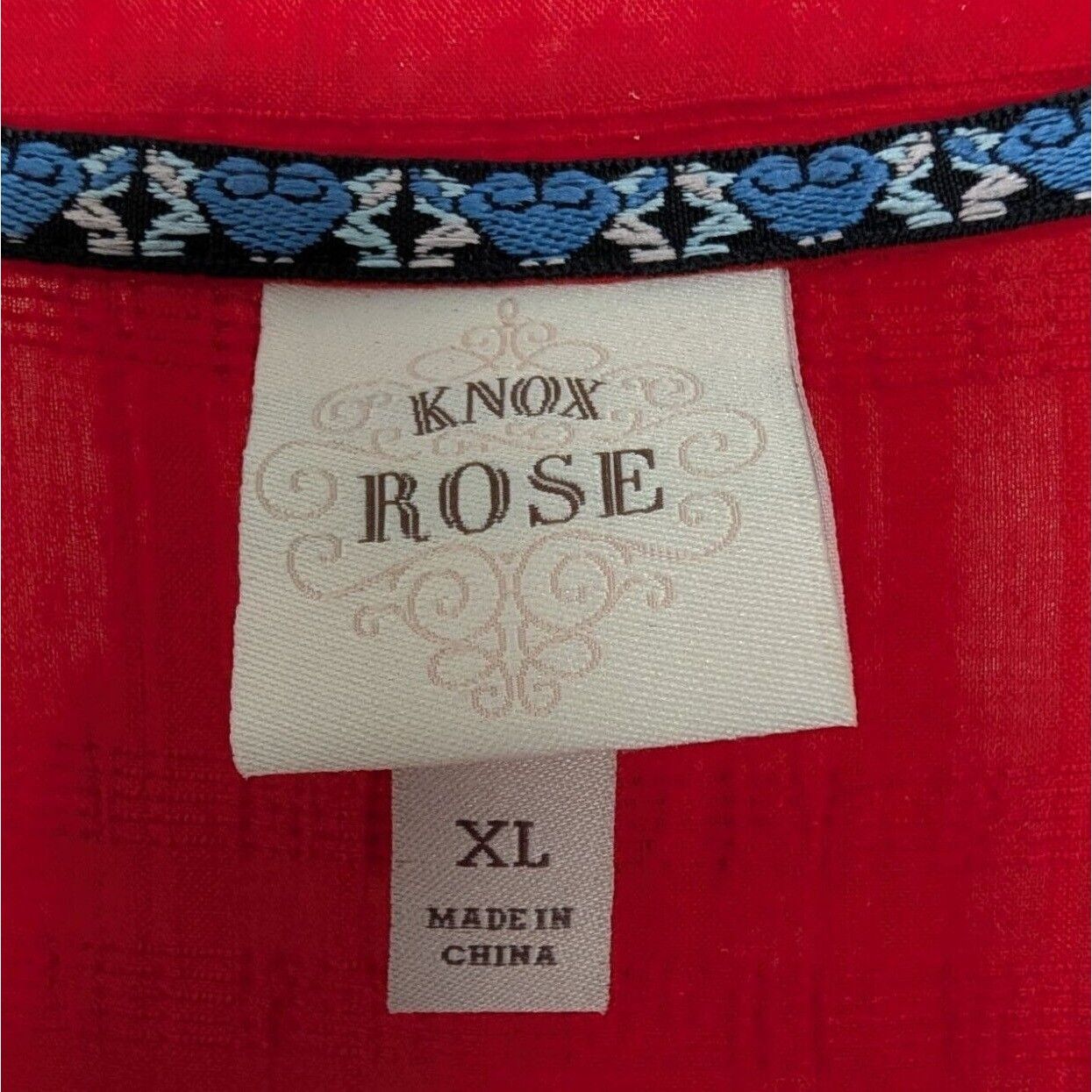 Designer Knox Rose Embroidered Floral Dress Womens Size XL Red Ruffle Size XL / US 12-14 / IT 48-50 - 8 Thumbnail