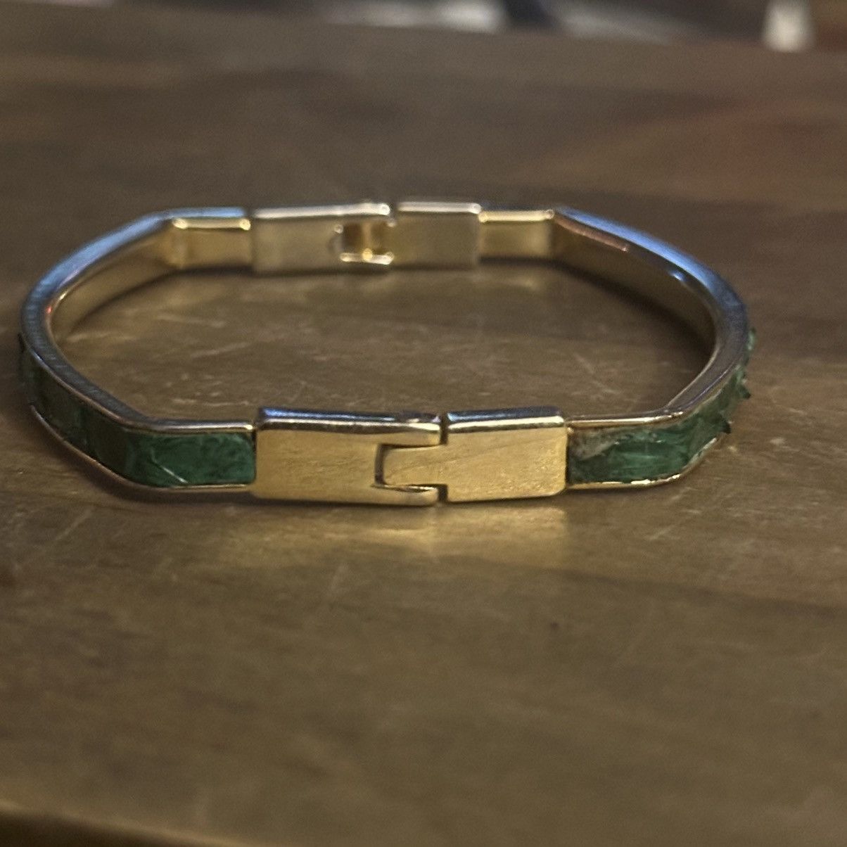 Vintage Vintage square snakeskin hinged bangle bracelet Size ONE SIZE - 4 Thumbnail