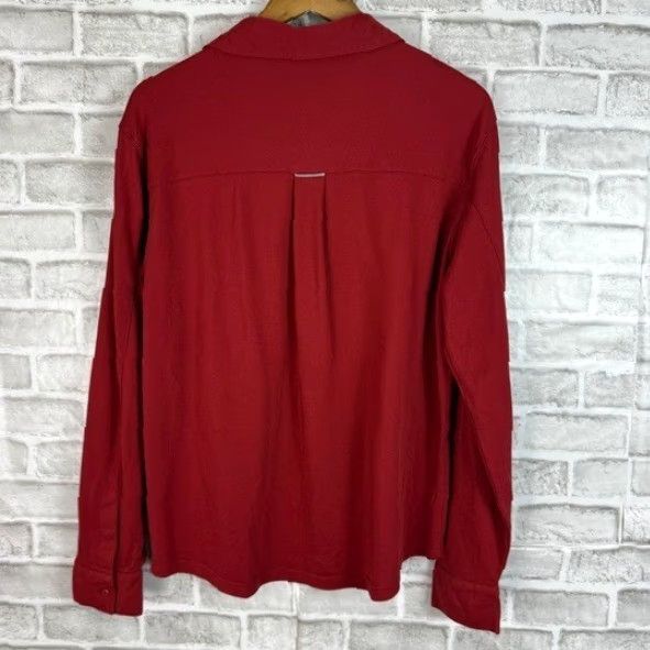 Fabletics FABLETICS Mens Red Long Sleeve Button-Up Shirt Size LARGE Size US L / EU 52-54 / 3 - 4 Thumbnail