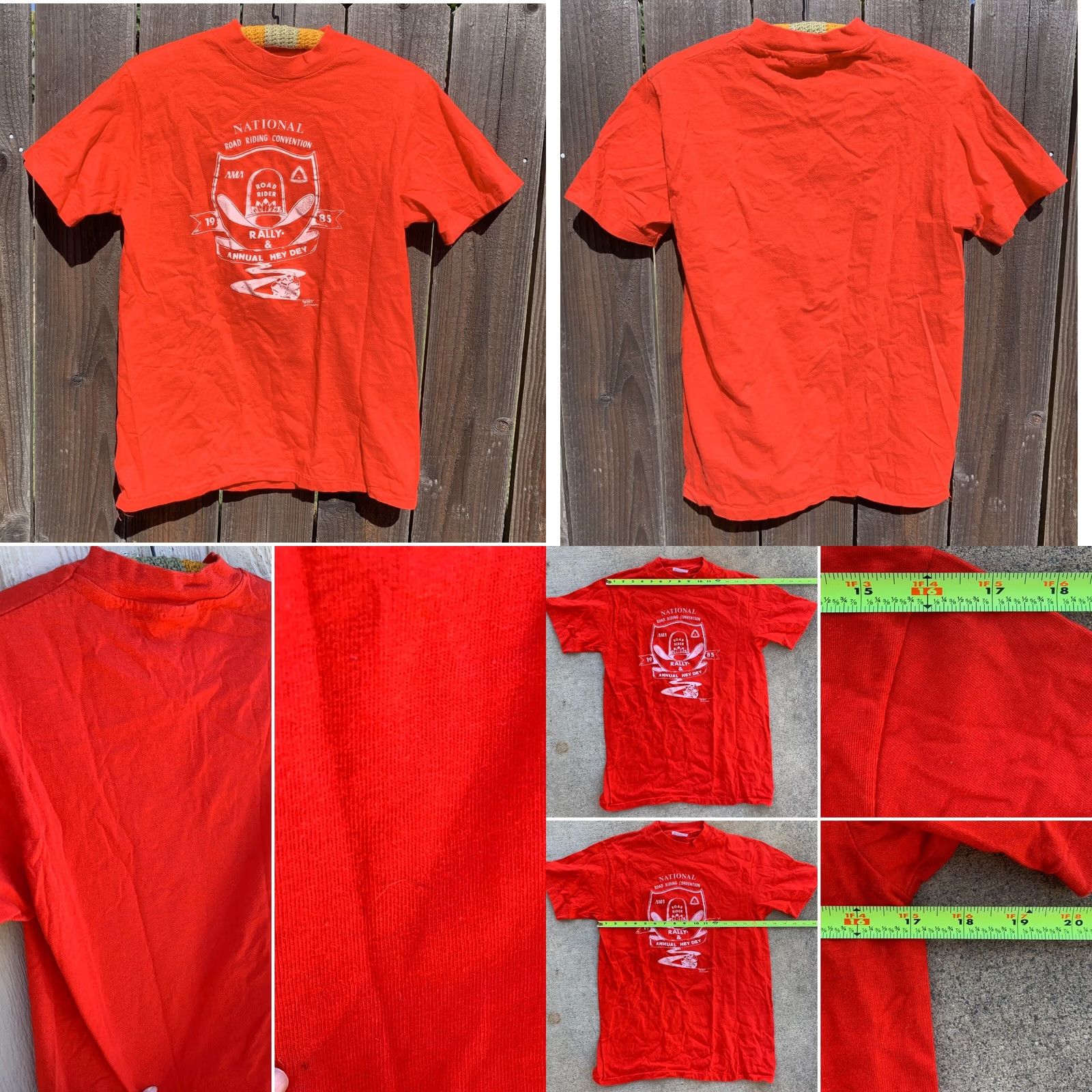 Hanes VINTAGE AMA Road Rider Annual Hey Day 85 T-Shirt National Road Riding Convention Hanes M Red Mens Graphic Tee 1985 1980s USA Size US M / EU 48-50 / 2 - 8 Thumbnail