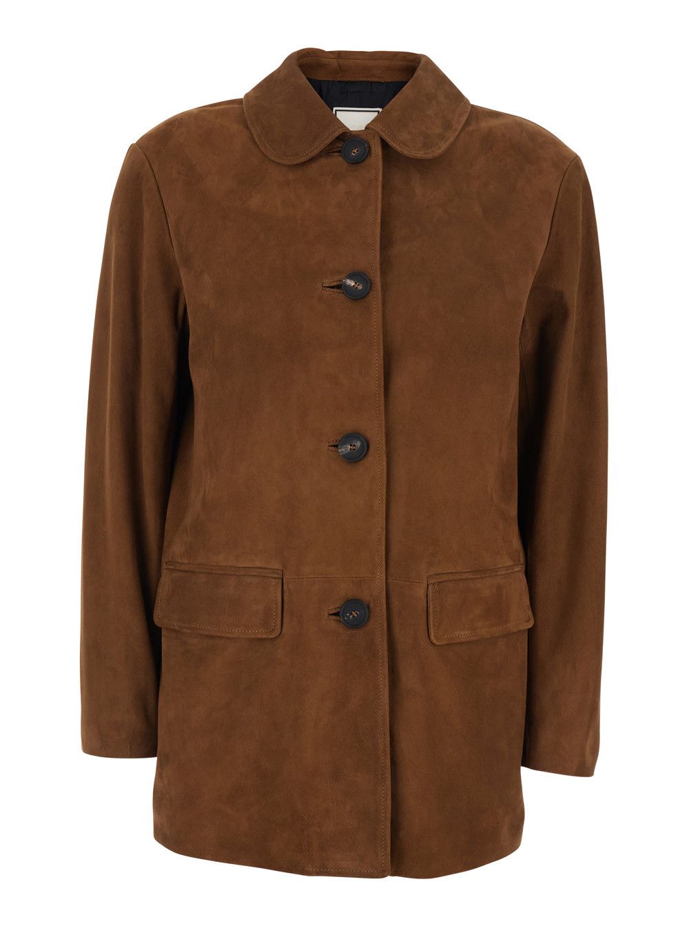 Tagliatore Brown Suede Jacket with Classic Collar and Two Flap Pockets for Women Size M / US 6-8 / IT 42-44 - 1 Thumbnail