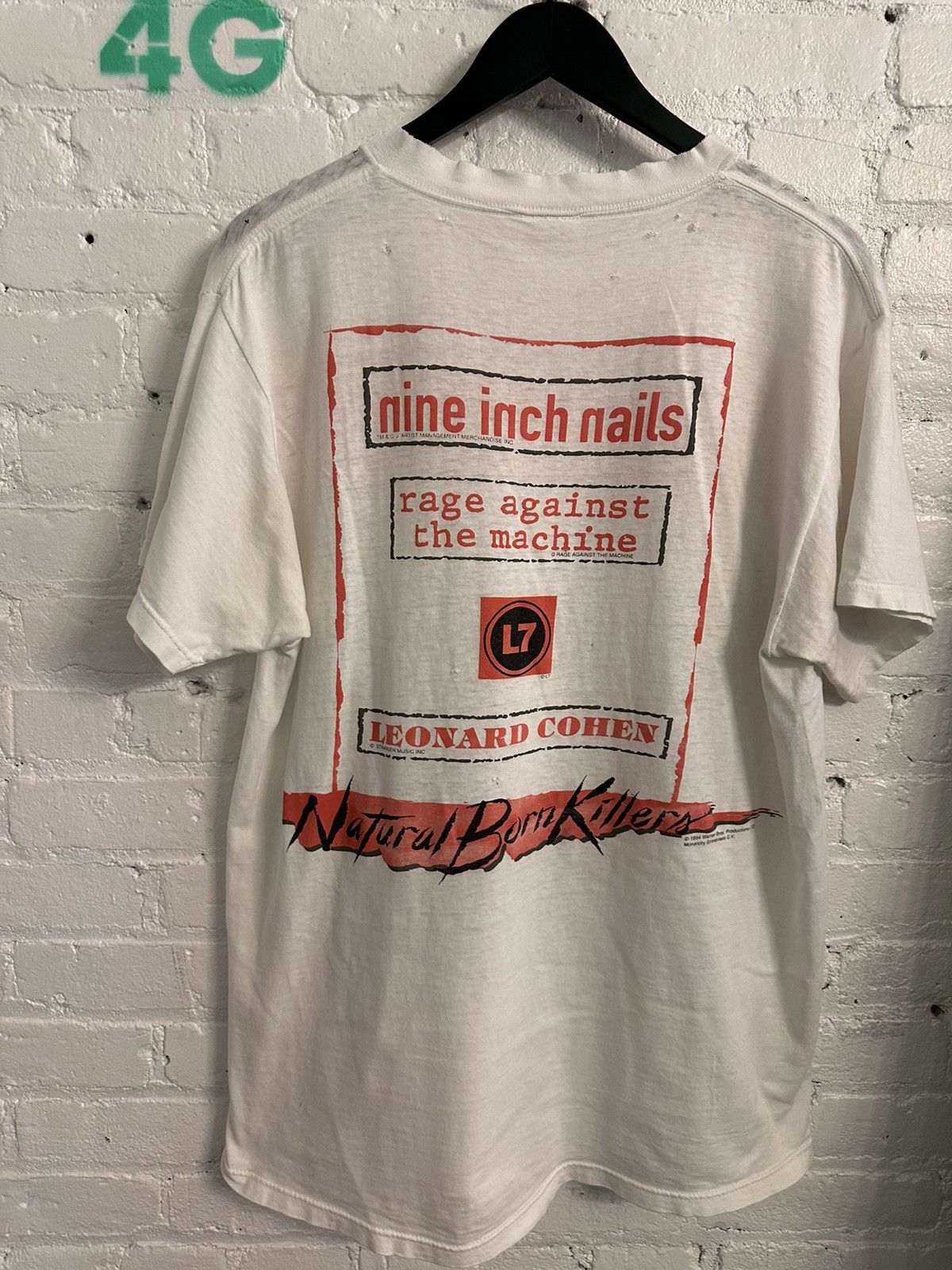Band Tees × Vintage Vintage NIN NATURAL BORN KILLERS BLOODLUST thrashed shirt Size US L / EU 52-54 / 3 - 10 Thumbnail