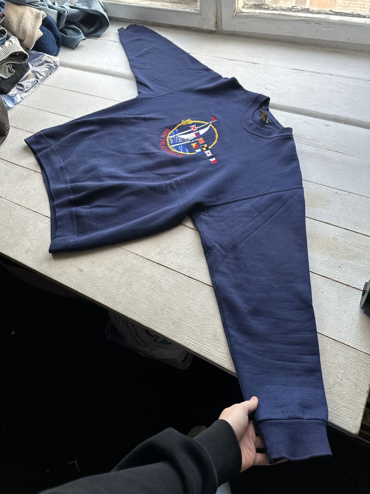 Vintage SAN FRANCISCO🚨 BIG LOGO USA BLUE OVERSIZED SWEATSHIRT RARE Size US L / EU 52-54 / 3 - 2 Thumbnail