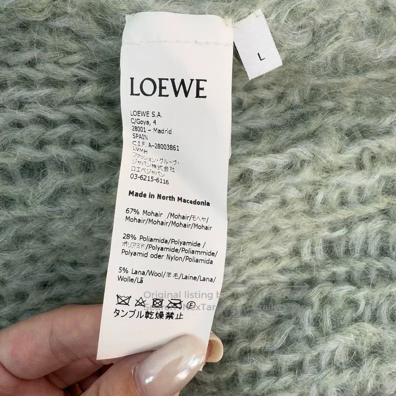 Loewe Loewe Gray Green Mohair Sweater Size L / US 10 / IT 46 - 6 Thumbnail