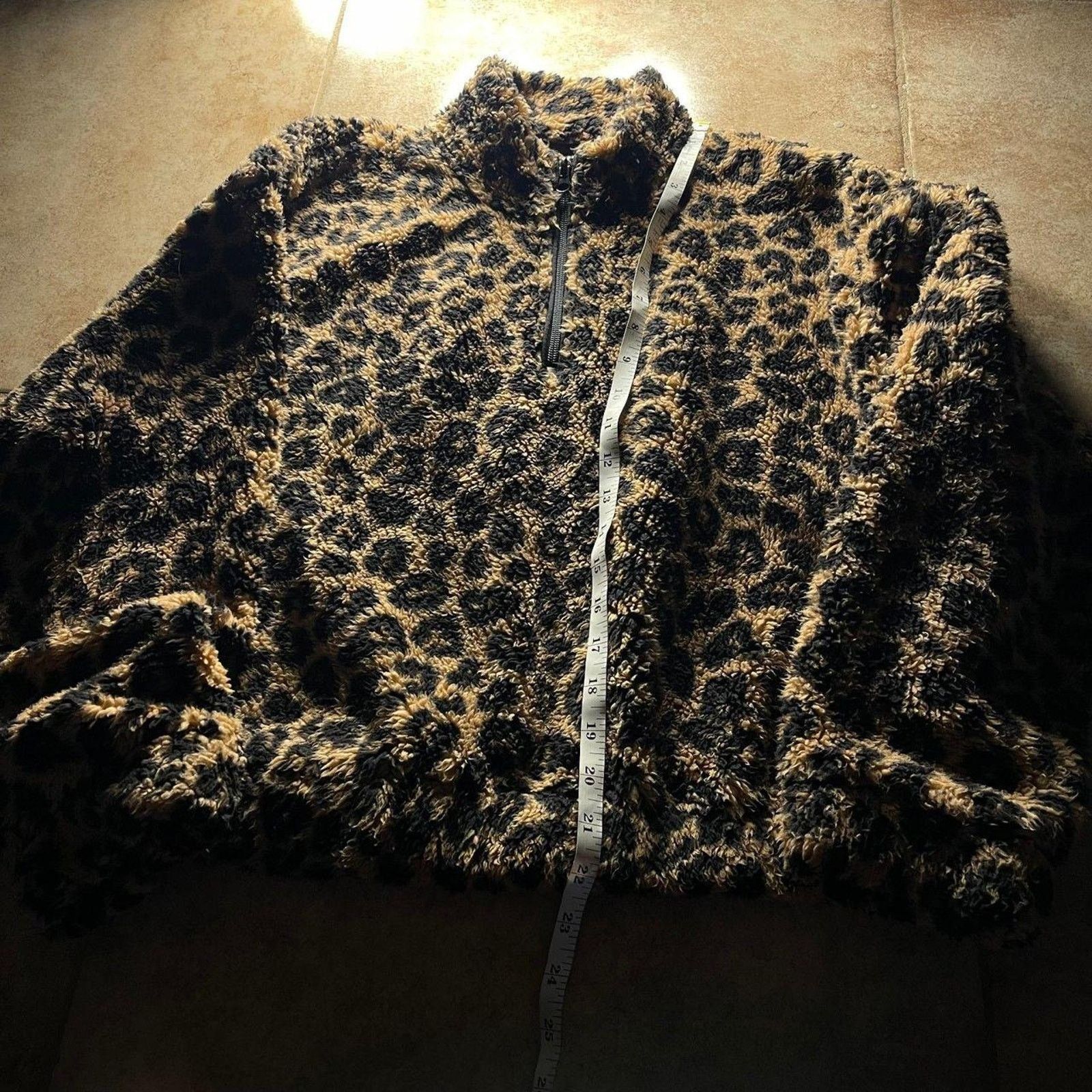 H&M × Vintage Leopard Cheetah Print Women's Fleece Quarter Zip Jacket Size S / US 4 / IT 40 - 6 Thumbnail