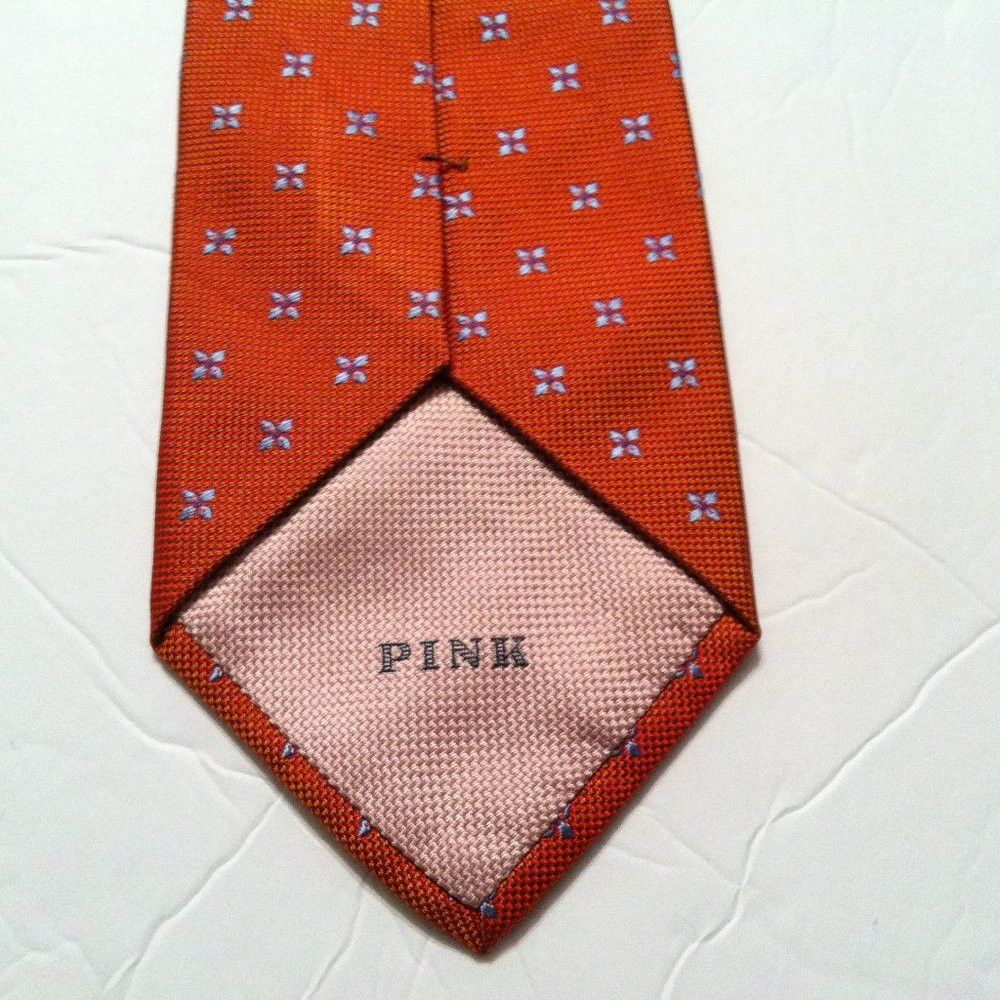 Thomas Pink THOMAS PINK MENS NEW BLOOD ORANGE SILK TIE 3 3/4" X 58 1/2" Size ONE SIZE - 8 Thumbnail