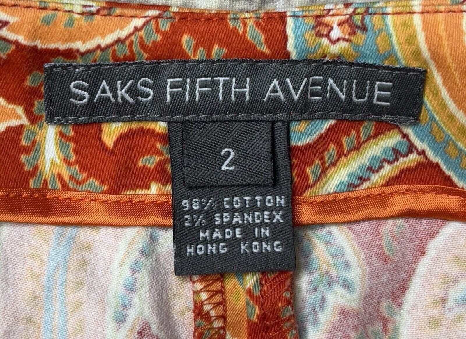 Saks Fifth Avenue VTG Saks Fifth Avenue Pants Women's Size 2 Cotton Paisley Size 26" / US 2 / IT 38 - 3 Thumbnail