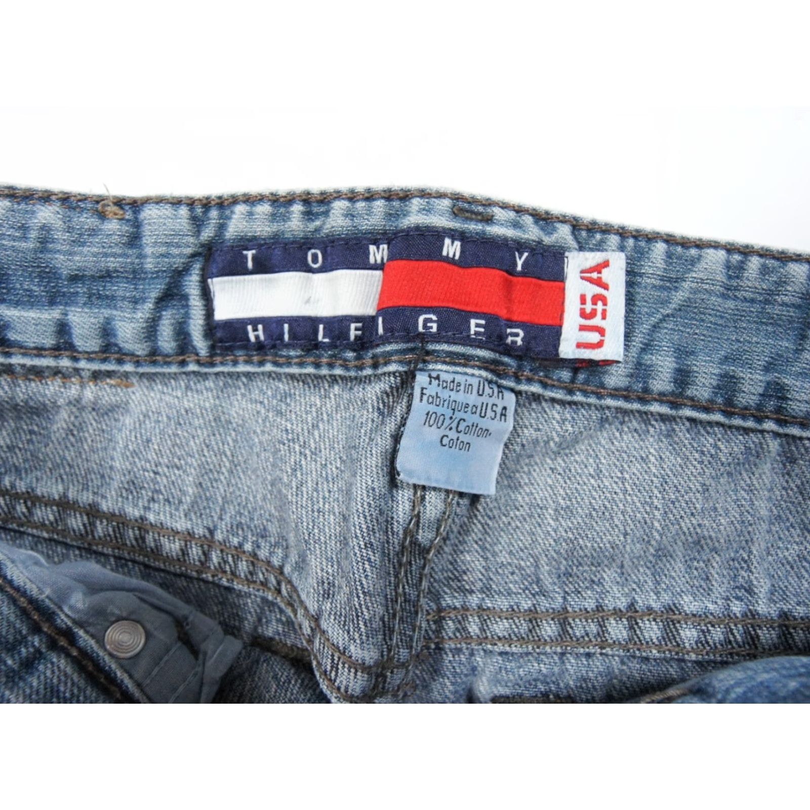 Tommy Hilfiger VINTAGE Tommy Hilfiger Jeans Mens 32x27 Blue Denim Pants 90s Distressed USA 5-Pocket Men Medium Regular Jeans Mens Size US 32 / EU 48 - 6 Thumbnail