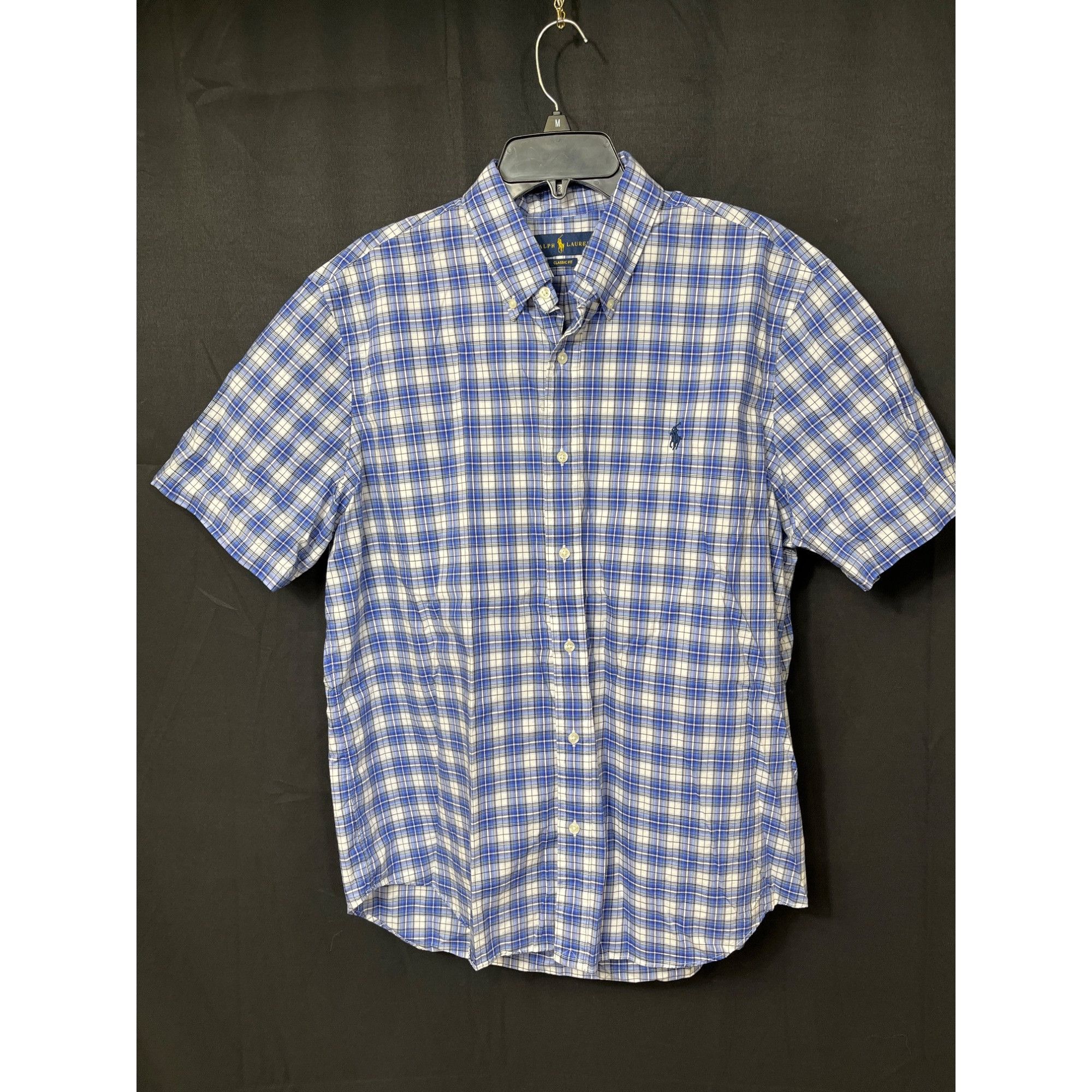 Ralph Lauren Ralph Lauren SKU 7578 Mens Blue & White Plaid Short Sleeve B Size US XL / EU 56 / 4 - 1 Thumbnail