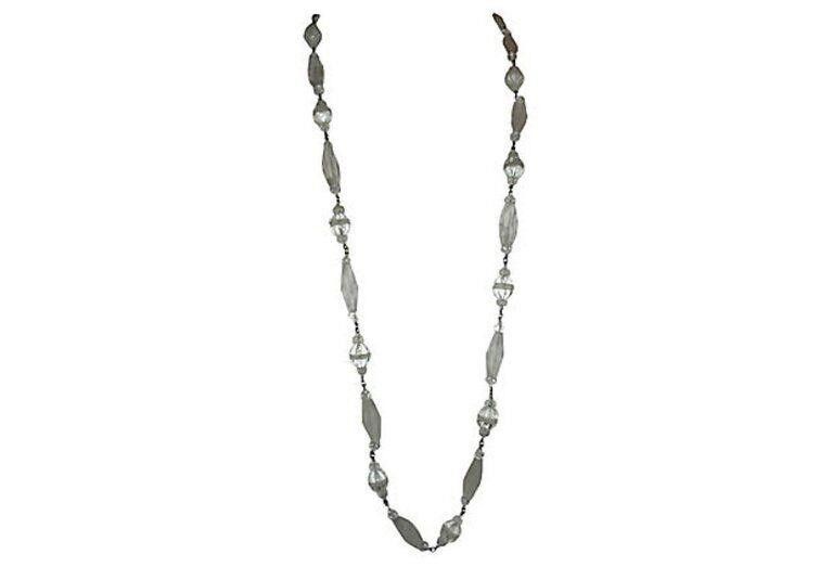 Designer Frosted Camphor Glass Bead Flapper Necklace Size ONE SIZE - 2 Thumbnail