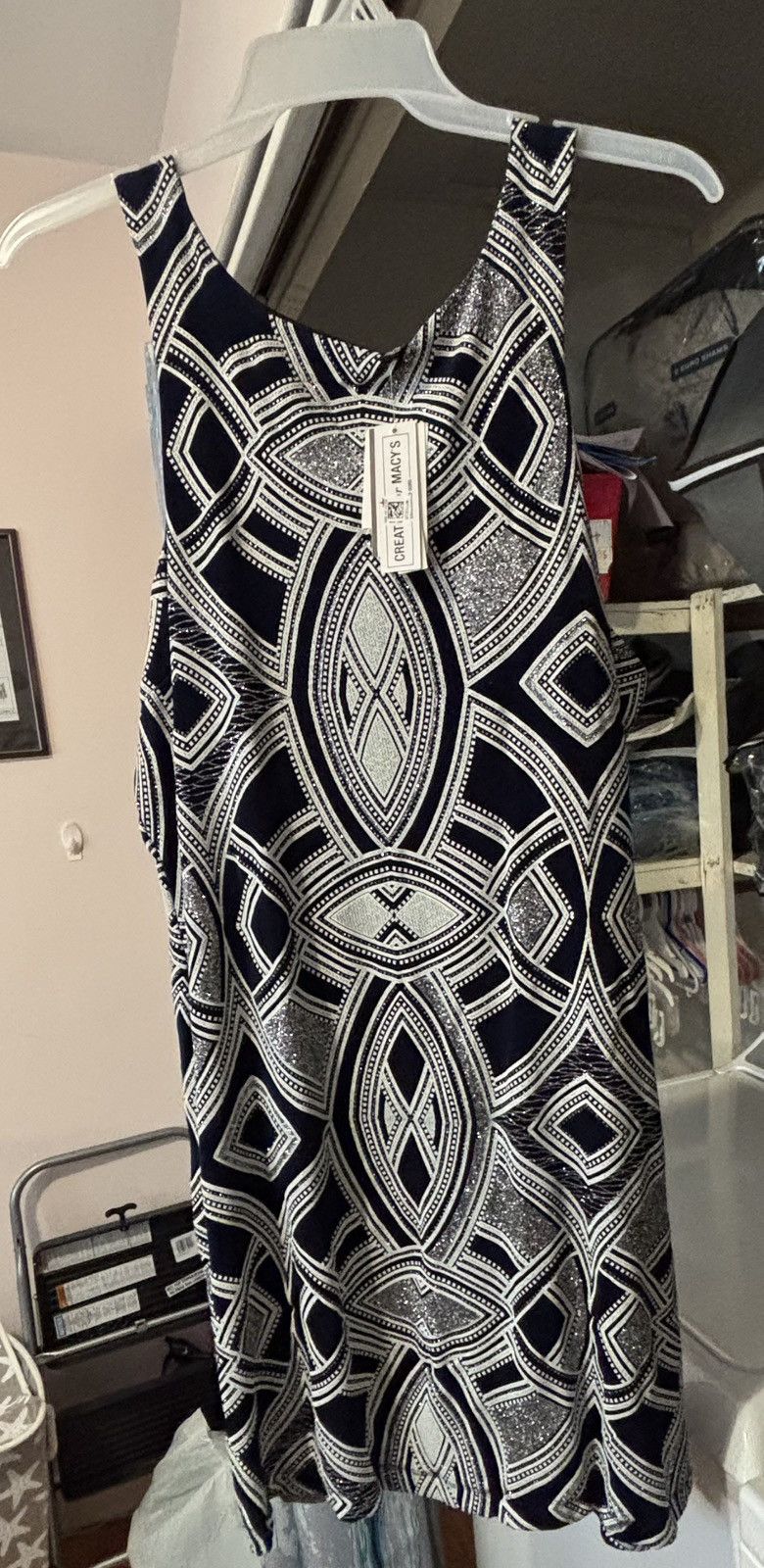 Macys NWT Navy and silver party dress size 21 Size 3XL / US 20-22 - 2 Thumbnail