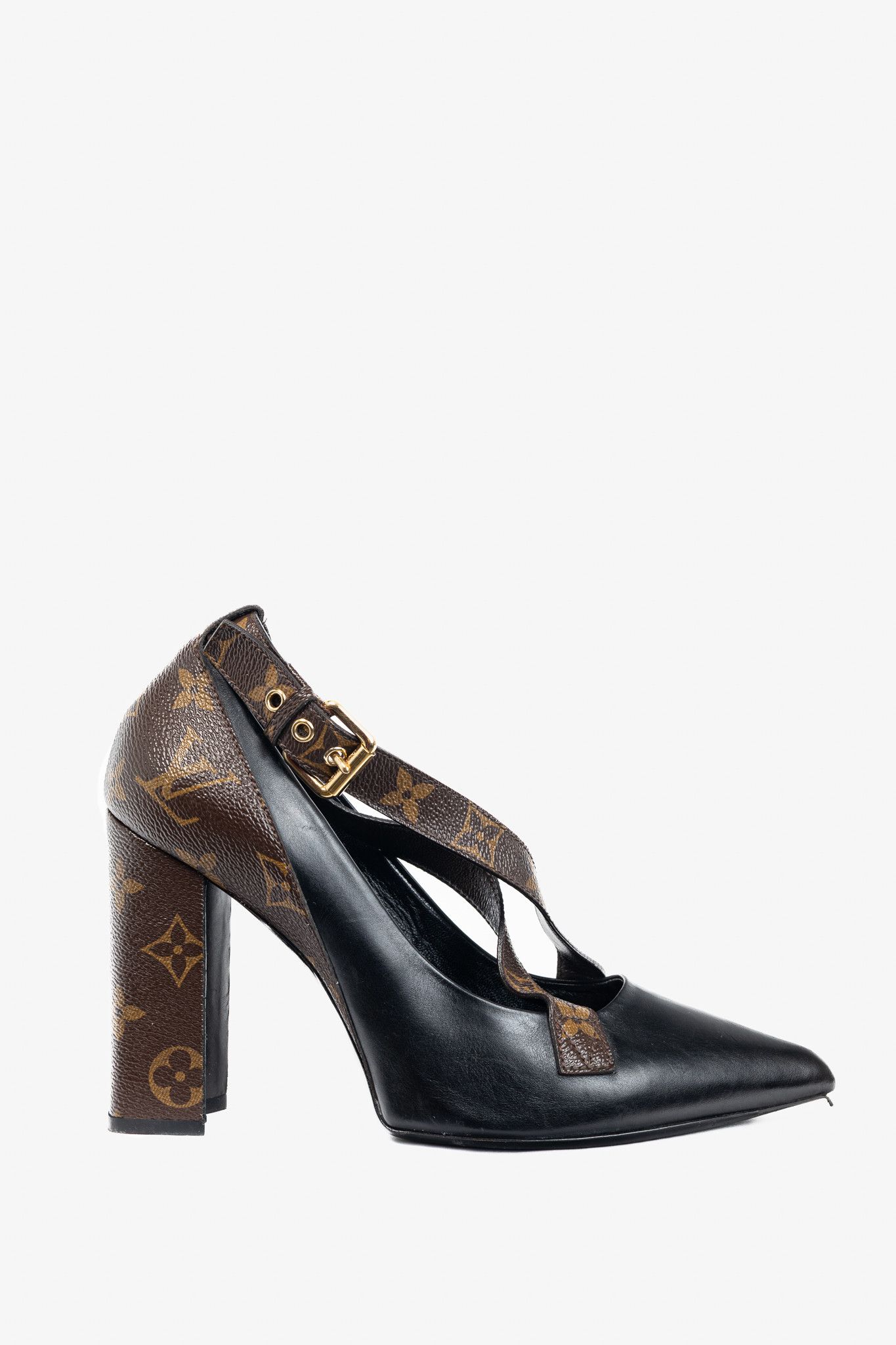 Louis Vuitton Louis Vuitton Matchmake Leather & Monogram Crossover Pumps Size US 8 / IT 38 - 1 Thumbnail