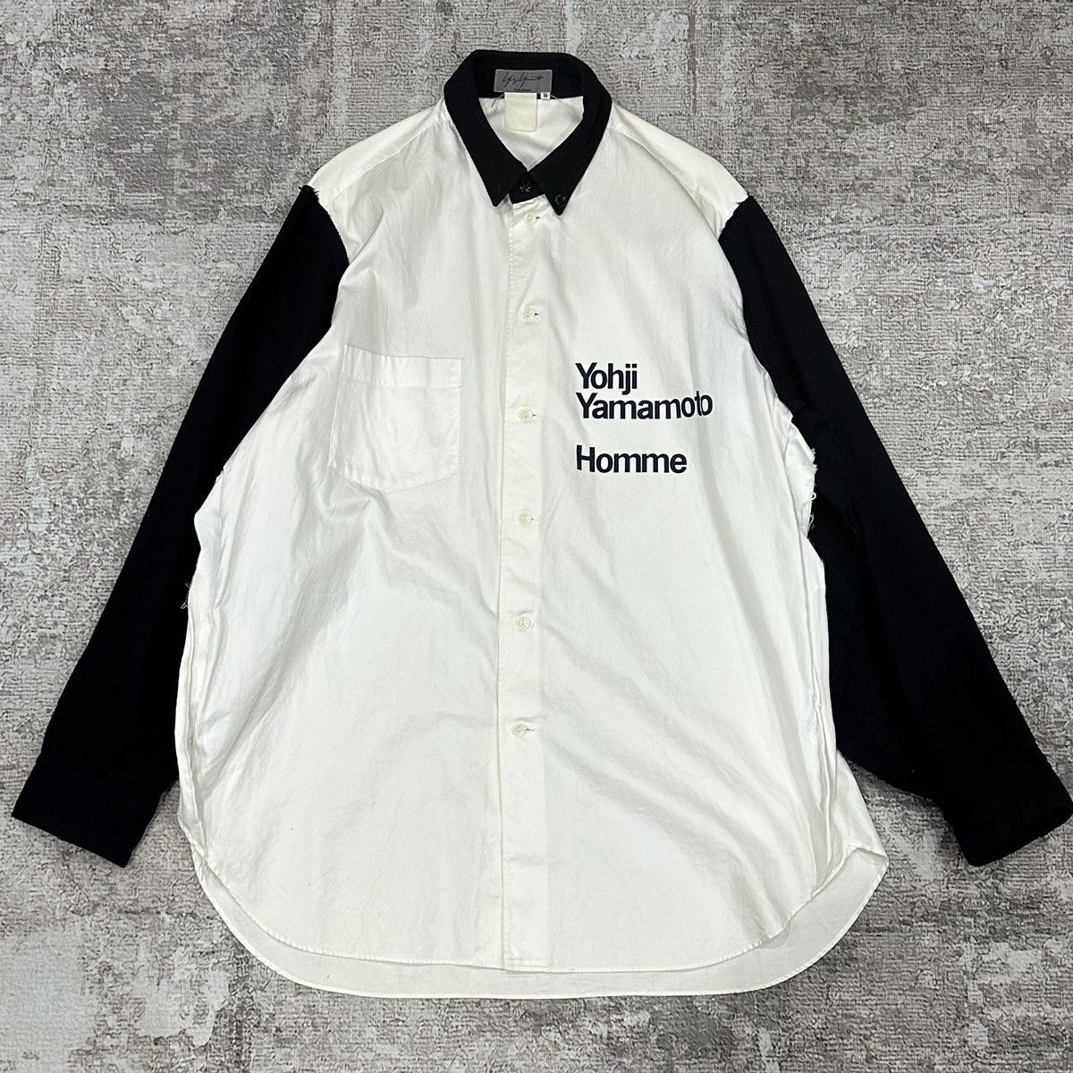 image of Yohji Yamamoto Pour Homme Aw93 Fw93 1993 Logo Shirt in White, Men's (Size XL)