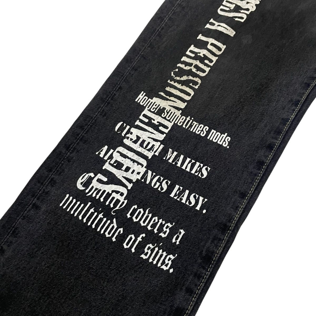 Hysteric Glamour ORIGINAL YaK BAGGY BLACK POEM 36514649(36×42) Size US 36 / EU 52 - 5 Thumbnail