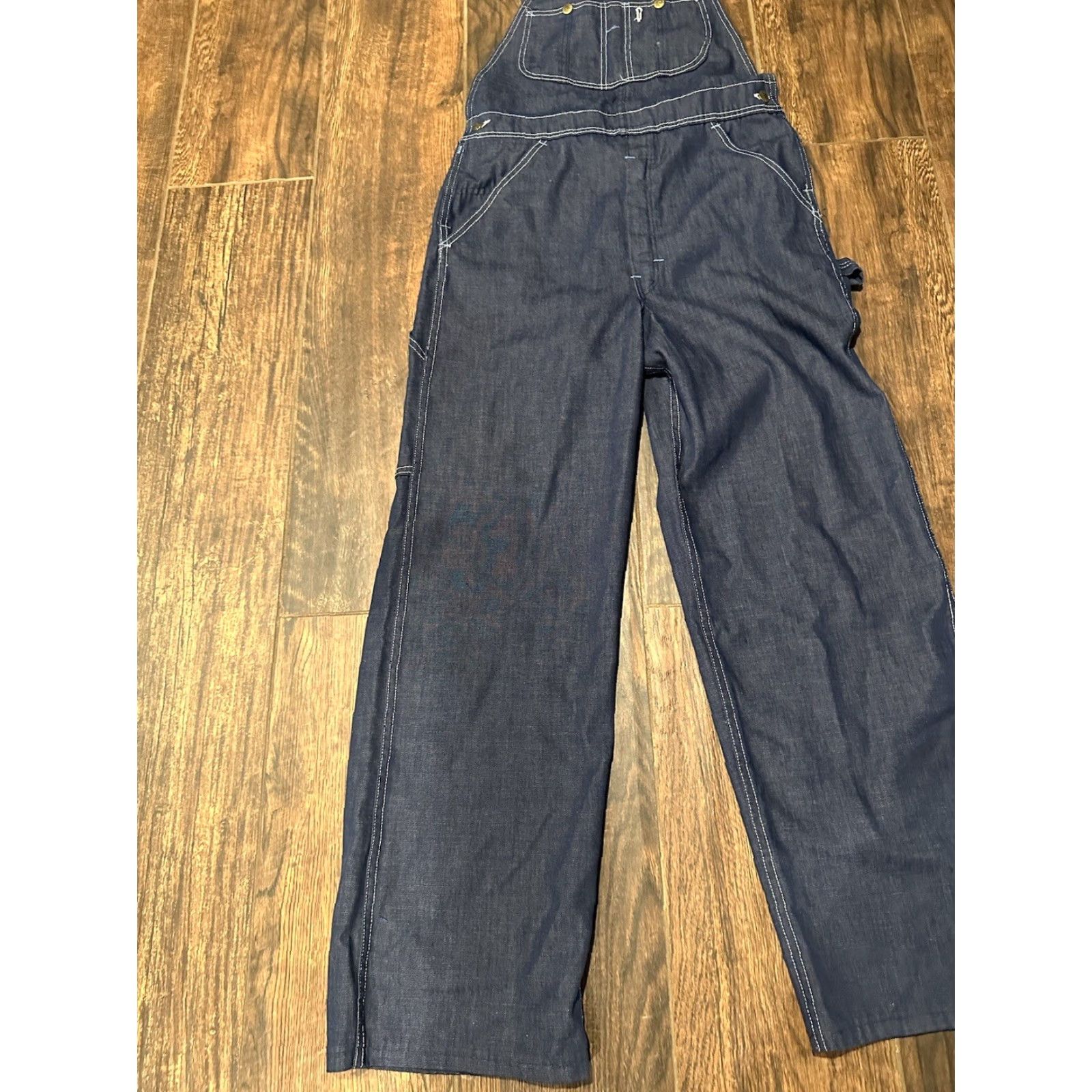 Sears VINTAGE Sears Denim Bib Overalls Jeans Men 36x30 70s 80s Blue Cotton Blend Wide-Leg Pockets Button Regular Mens Size US 36 / EU 52 - 3 Thumbnail