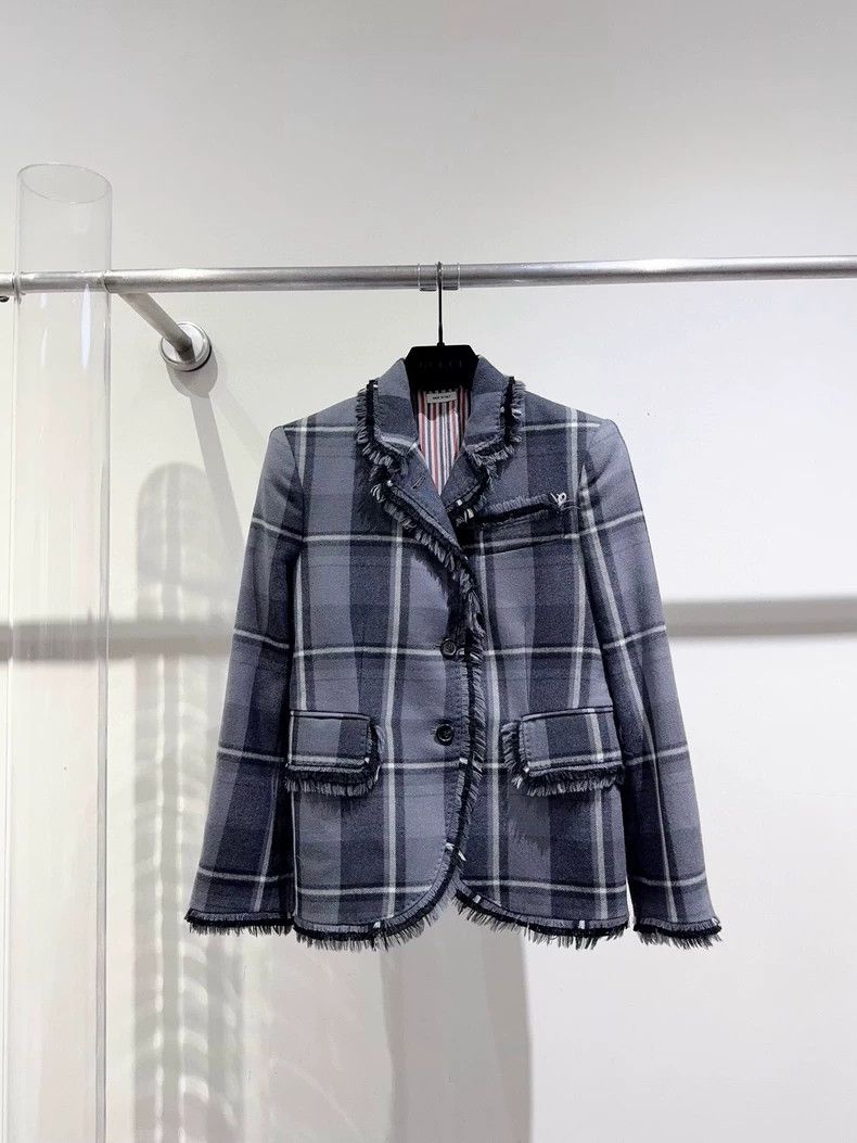 Thom Browne Plaid Blazer for Women-dmc