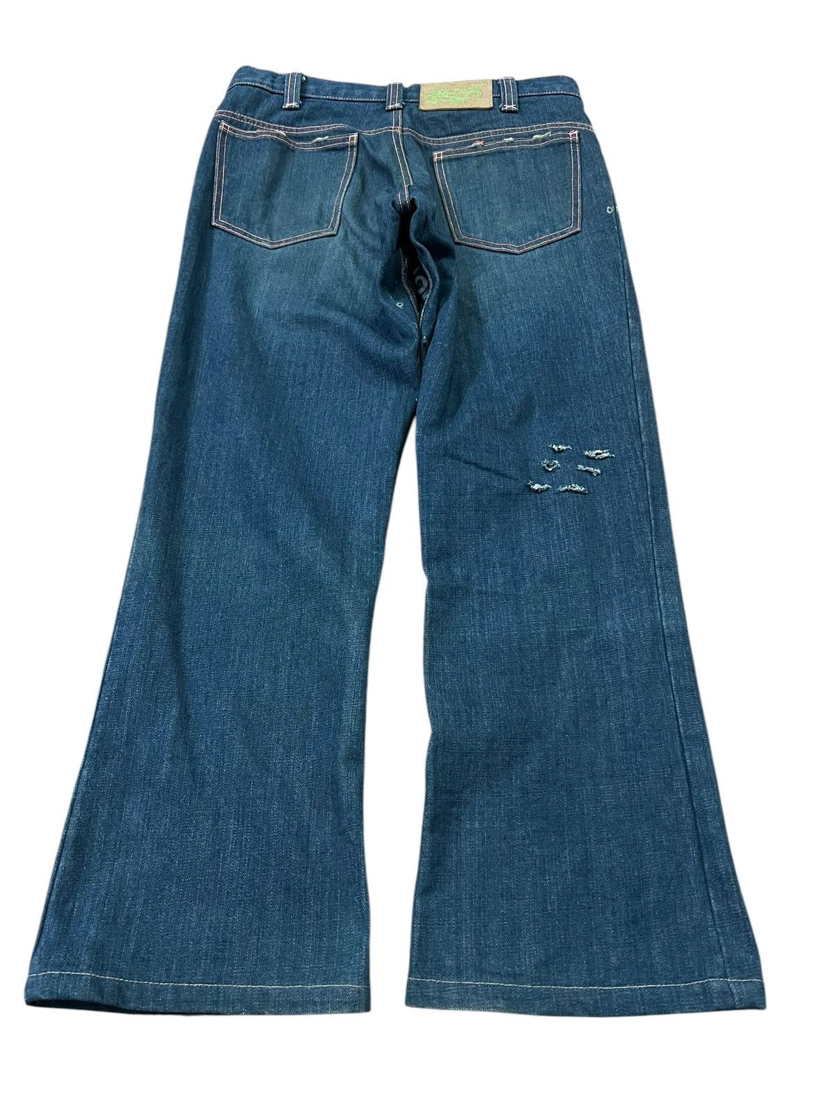 If Six Was Nine × Le Grande Bleu (L.G.B.) JAMGLE JAM JAPAN FLARE DISTRESS JEANS Size US 32 / EU 48 - 2 Thumbnail