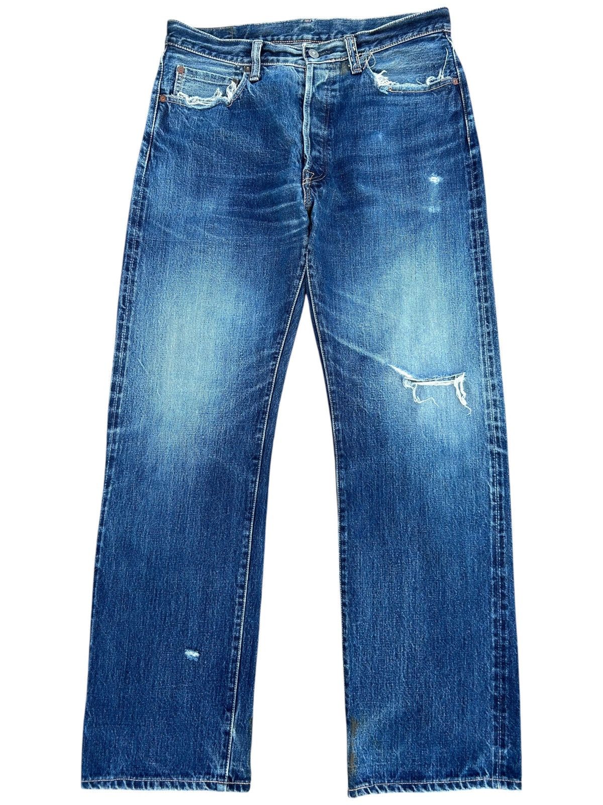 Kapital KAPITAL KIRO HIRATA SELVEDGE DISTRESSED DENIM JEANS Size US 34 / EU 50 - 1 Thumbnail