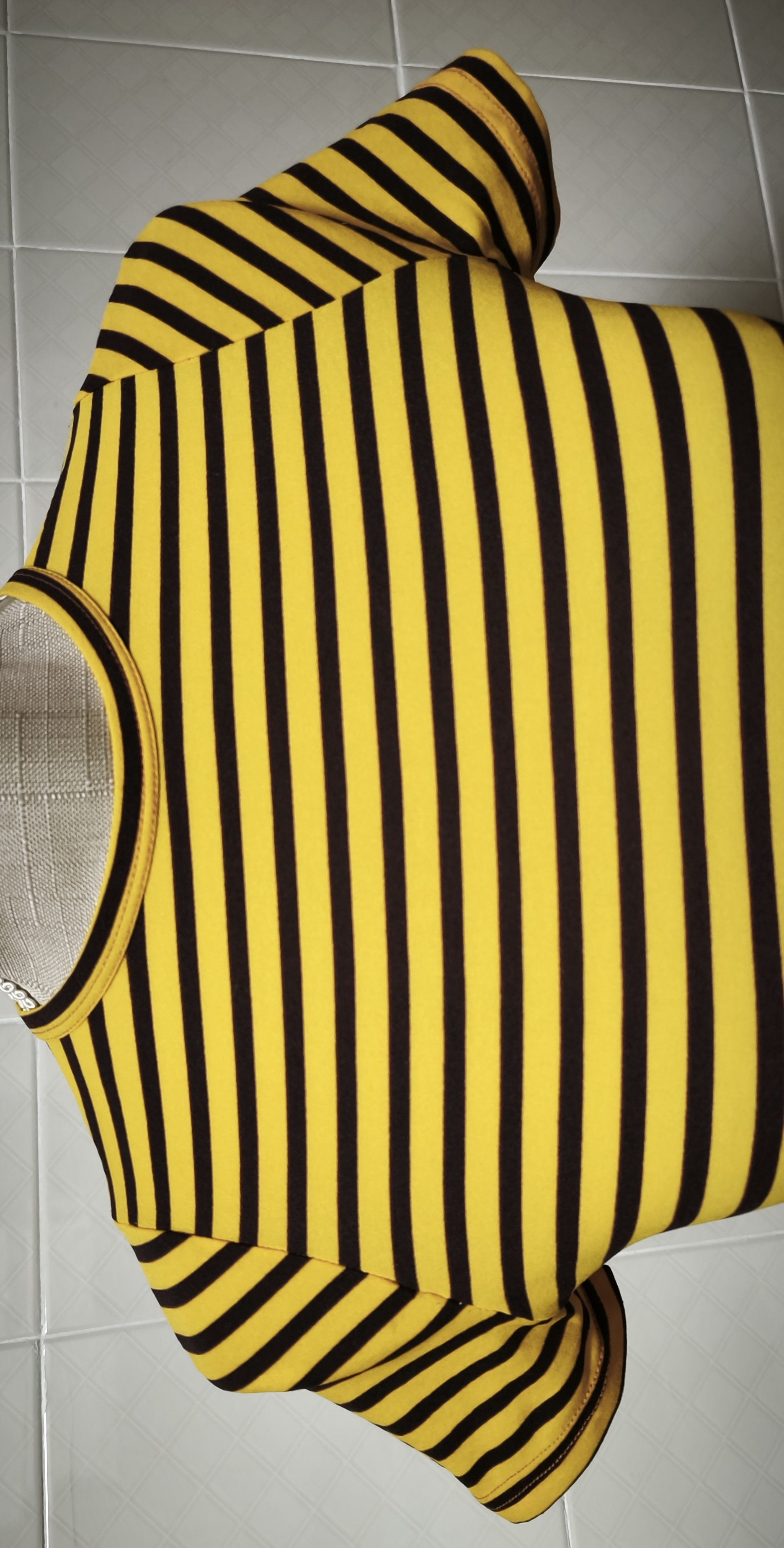 Jean Paul Gaultier Year: 1997 - Yellow and dark Brown stripes top Size S / US 4 / IT 40 - 5 Thumbnail