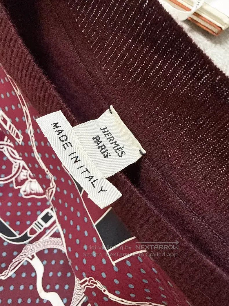 Hermes Hermes Burgundy silk and wool knitted vest dress Size XS / US 0-2 / IT 36-38 - 5 Thumbnail