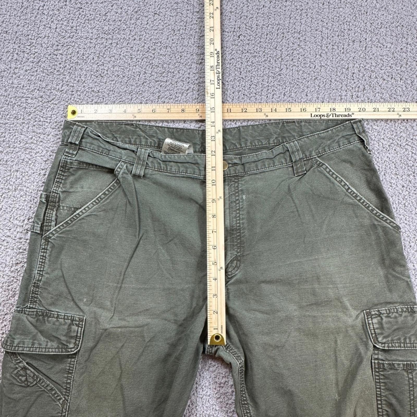 Carhartt Carhartt B236 DOL Work Cargo Pants Mens 40x30 Green Dungaree Size US 40 / EU 56 - 3 Thumbnail