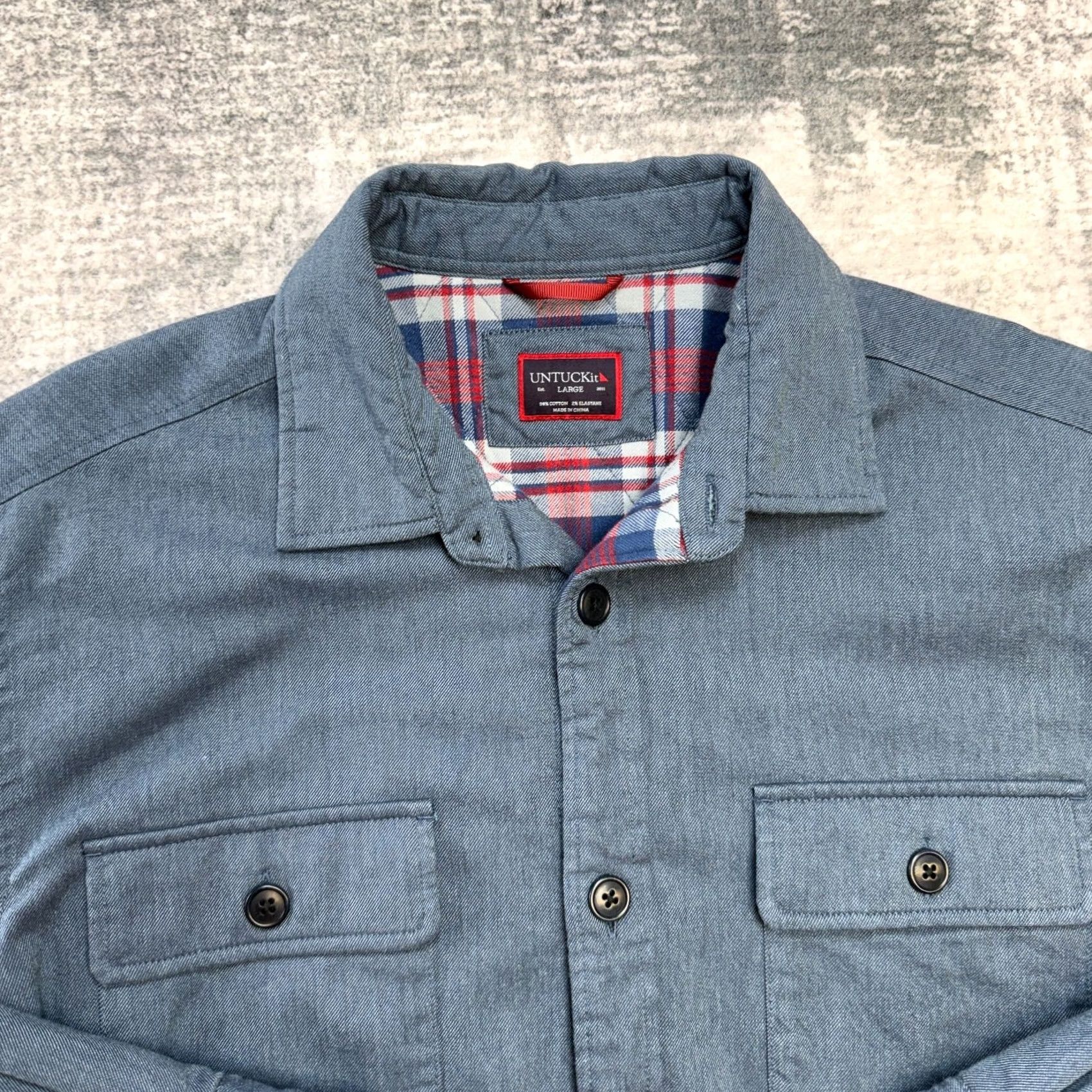 UNTUCKit UNTUCKit Shirt Jacket Men L Blue Quilted Lined Shacket Pockets Button-Up Casual Workwear Coupon Ziata Size US L / EU 52-54 / 3 - 7 Thumbnail