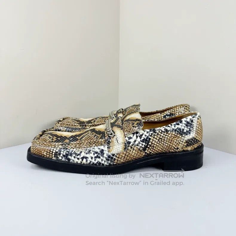 Martine Rose Martine Rose Snake-patterned chain square-toed loafers Size US 5 / EU 37 - 2 Thumbnail