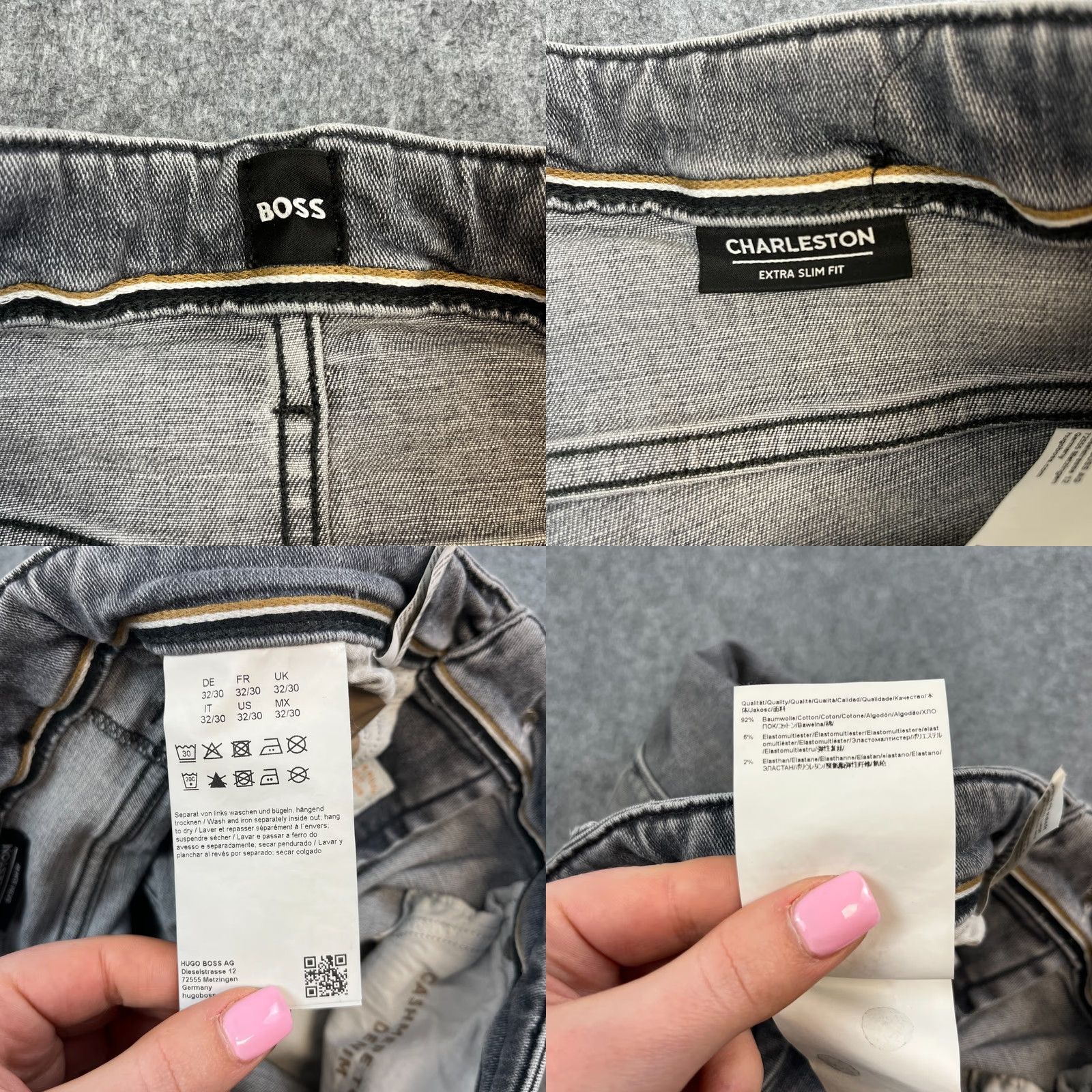 Hugo Boss HUGO BOSS Jeans Slim Skinny 32 Light Grey Stretch Charleston Mens Denim 5-Pocket Design Classic Comfort Size US 32 / EU 48 - 8 Thumbnail