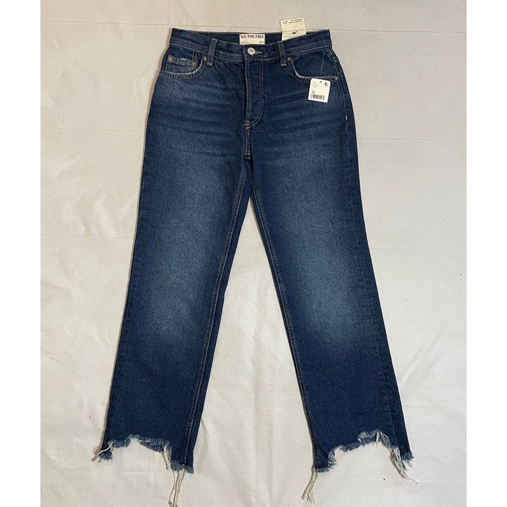 Free People NWT New Free People Maggie Mid Rise Straight Jeans Size 24 Size 24" / US 00 / IT 34 - 2 Thumbnail