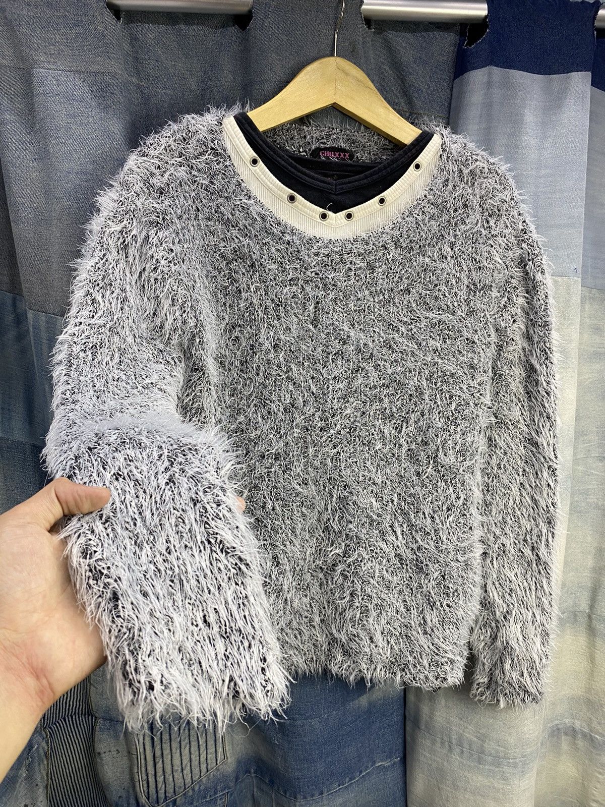 Beauty Beast × Hysteric Glamour × Japanese Brand Fuzzy Mohair Grunge chu XXX Kurt Cobain Style Size US M / EU 48-50 / 2 - 3 Thumbnail