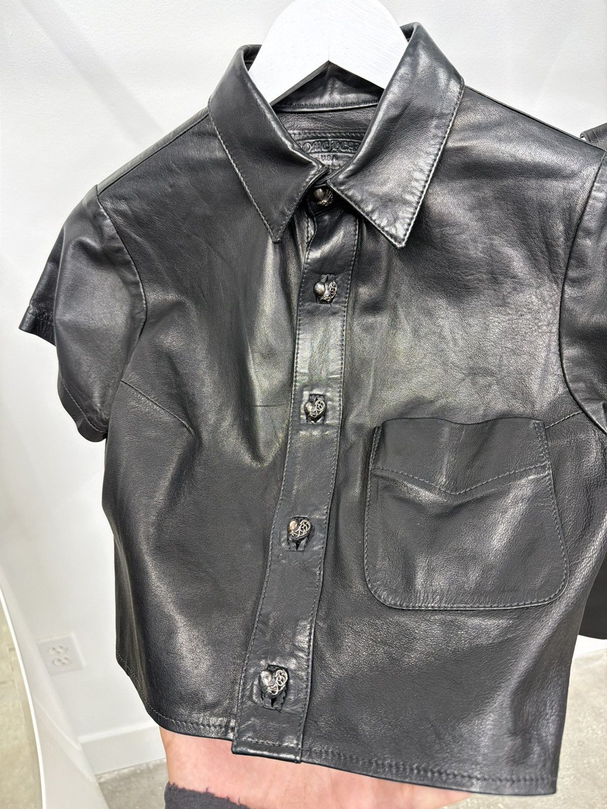 Chrome Hearts Chrome Hearts Bespoke Crop Polo Shirt Heart Motif Hardware Size M / US 6-8 / IT 42-44 - 5 Thumbnail