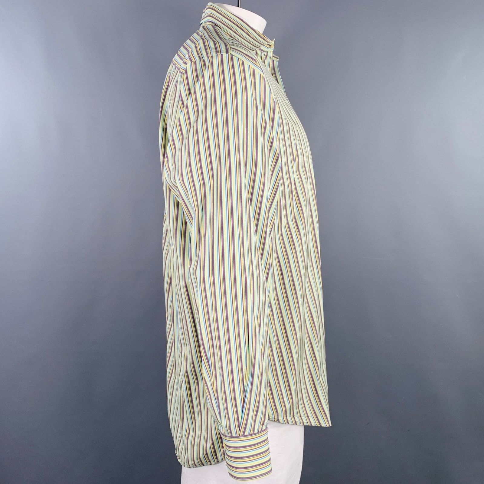 Etro ETRO Size XL Multi Color Stripe Cotton Long Sleeve Shirt Size US XL / EU 56 / 4 - 3 Thumbnail