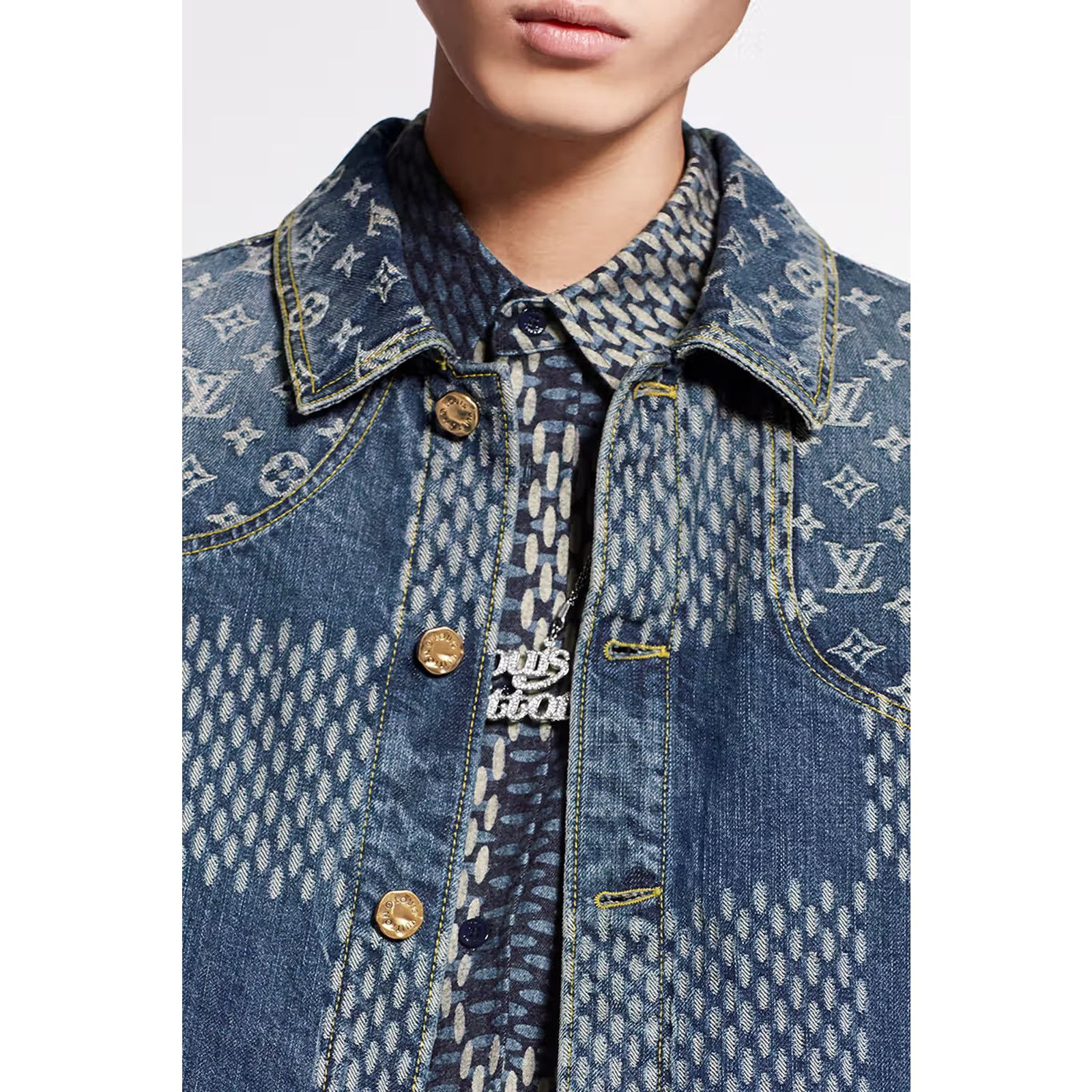 Louis Vuitton Louis Vuitton x Nigo Giant Damier Waves Trucker Jacket 48 Size US M / EU 48-50 / 2 - 8 Thumbnail
