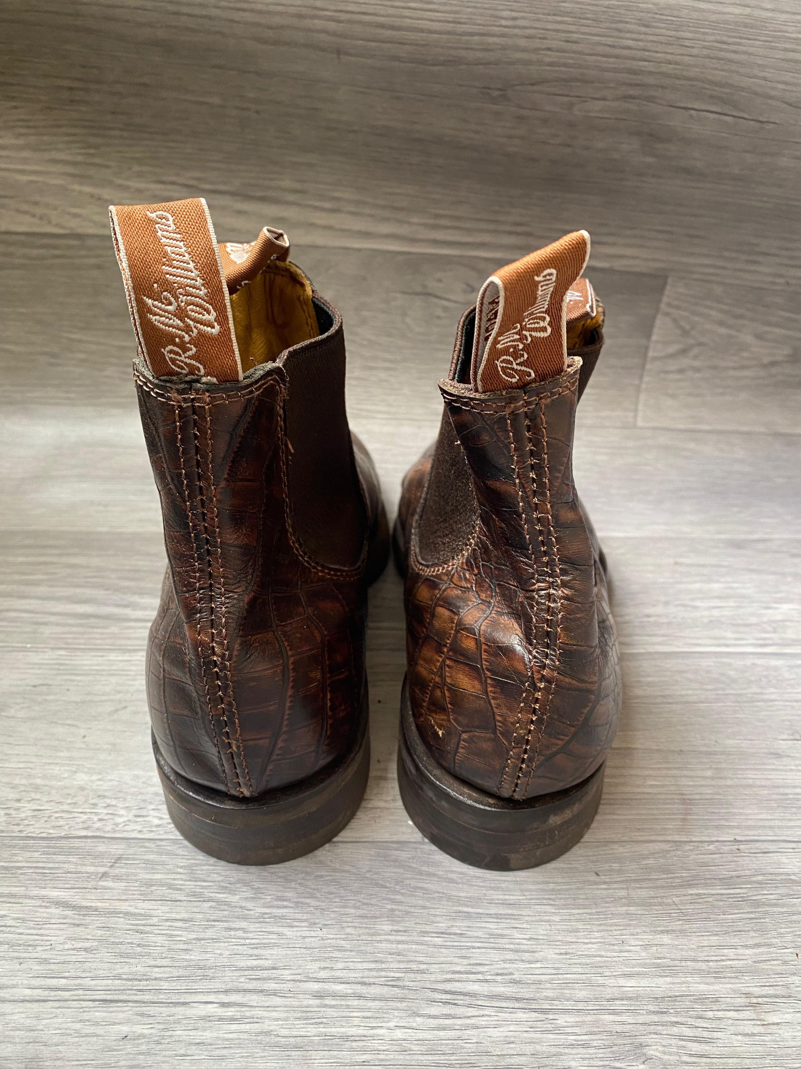 R.M. Williams Rm williaCrocodile Embossed Leather Chelsea Boots Sz UK 5 Size US 5.5 / EU 38 - 5 Thumbnail