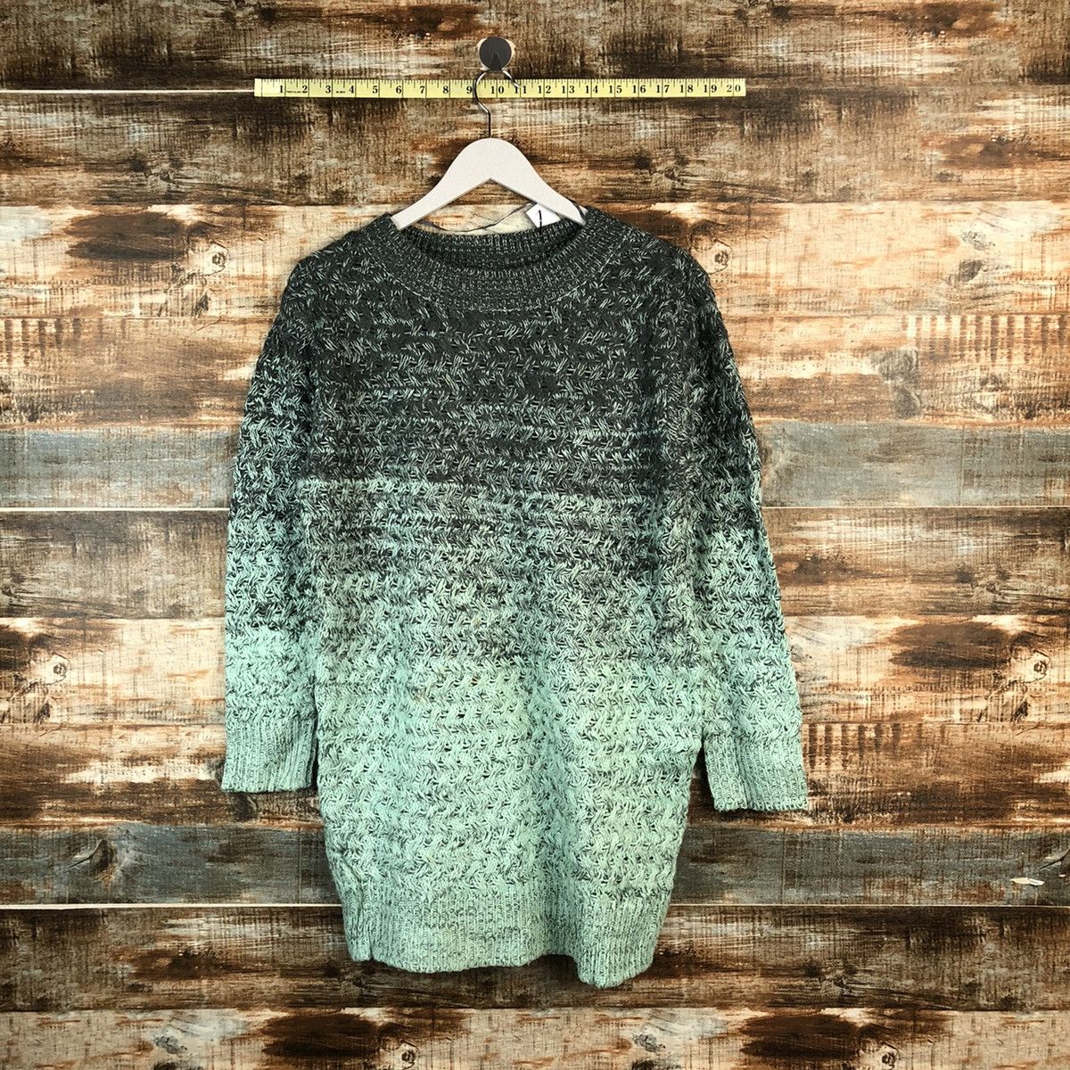 GU × Homespun Knitwear GU Green two tone sweatshirt long Knitwear #A2502 Size M / US 6-8 / IT 42-44 - 1 Thumbnail