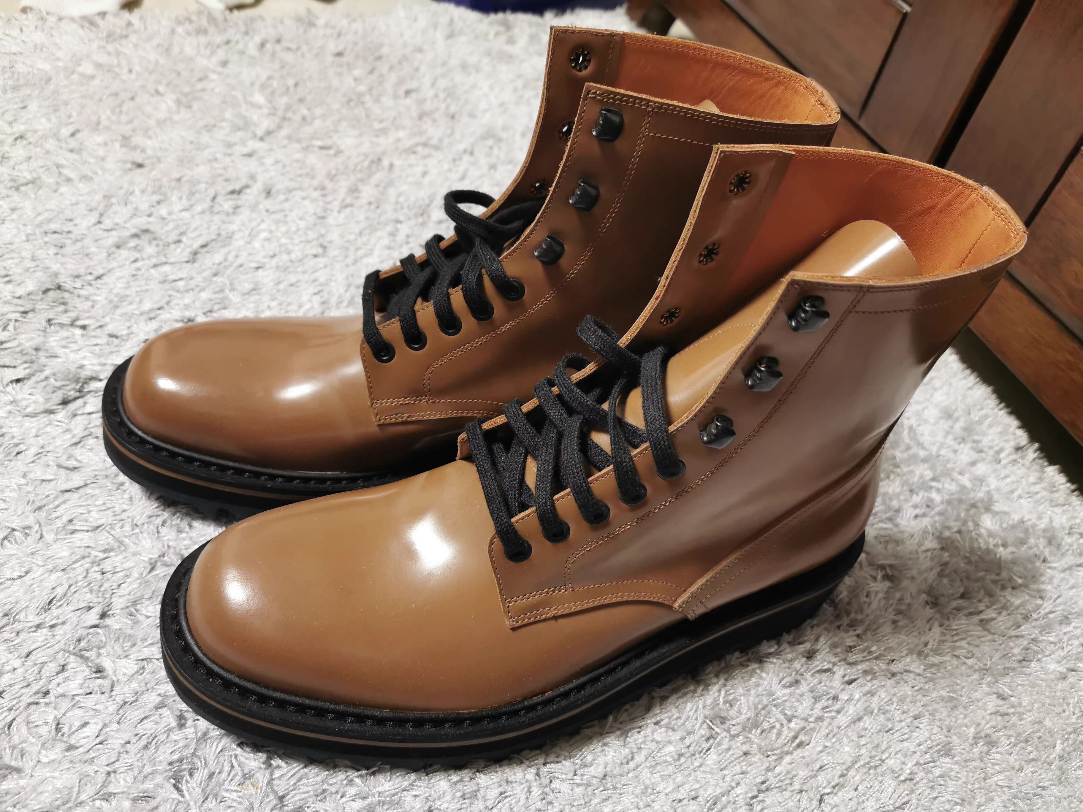 Dries Van Noten Brown Leather Lace-Up Boots Size US 10 / EU 43 - 1 Thumbnail