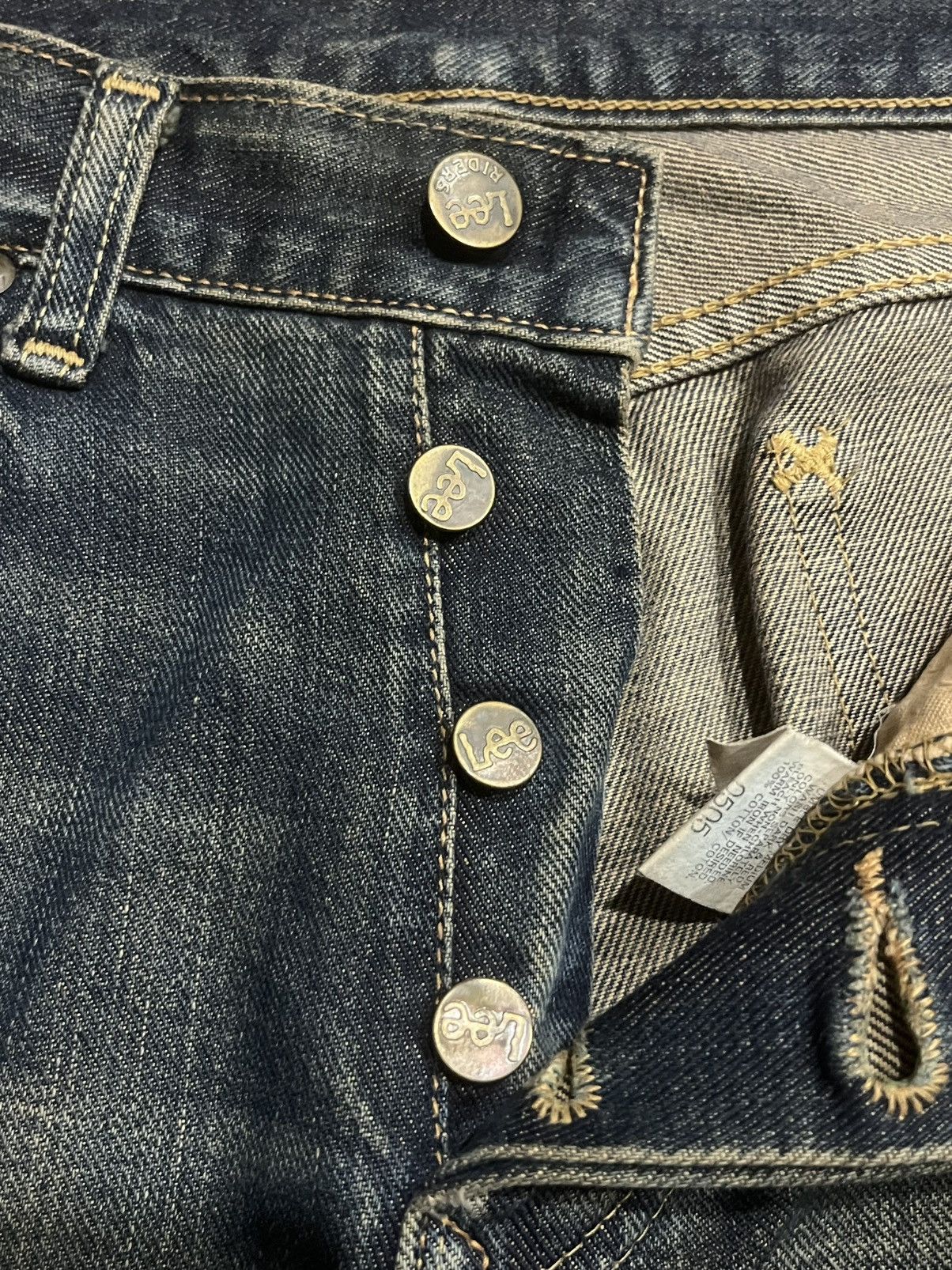 Vintage ⚡️Selvedge⚡️Vintage Lee Riders Sanforized Mud Washed Jeans Size US 27 - 8 Thumbnail