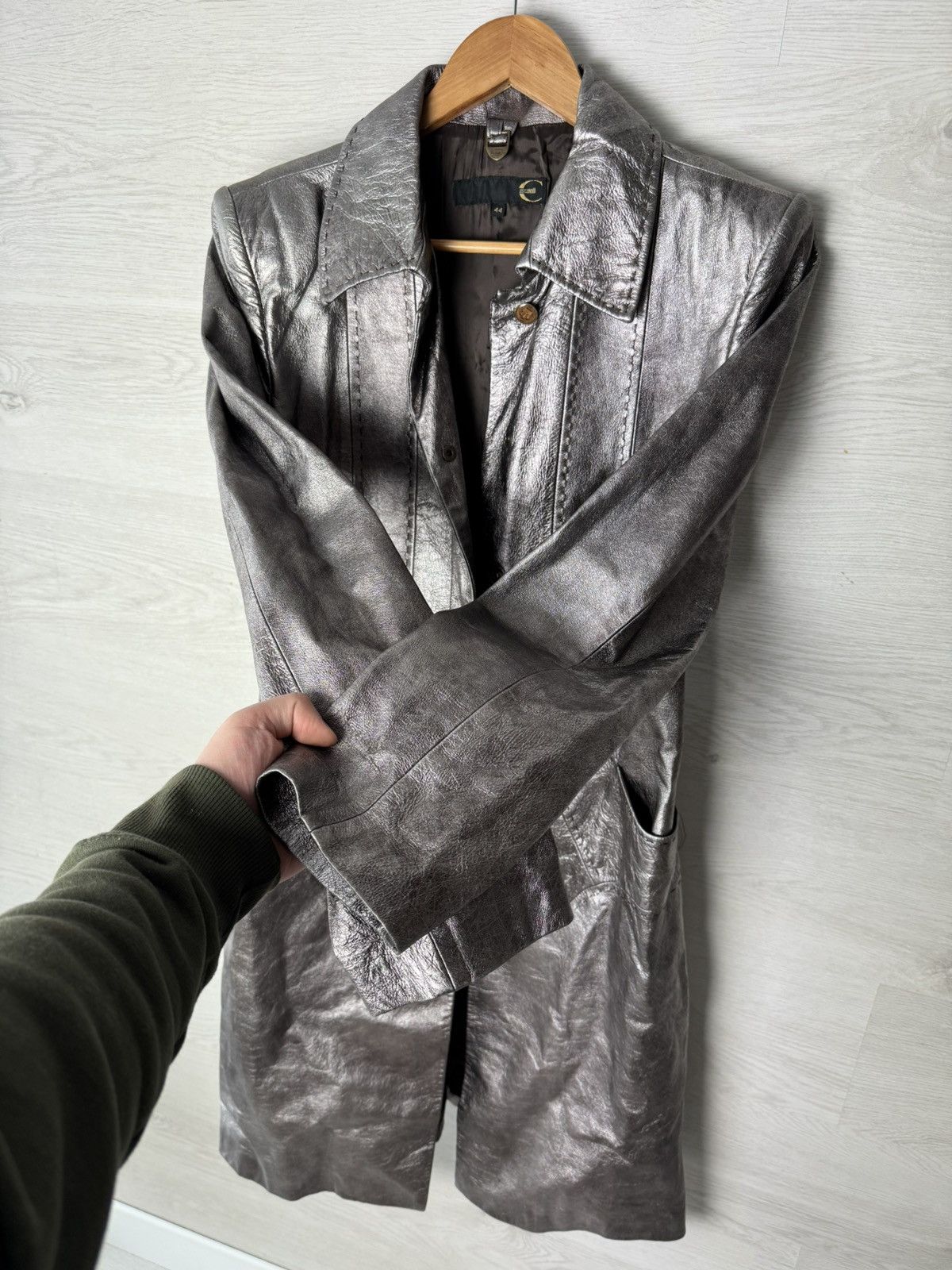 Just Cavalli Just Cavalli Coat Long Silver Metallic Size M / US 6-8 / IT 42-44 - 12 Thumbnail