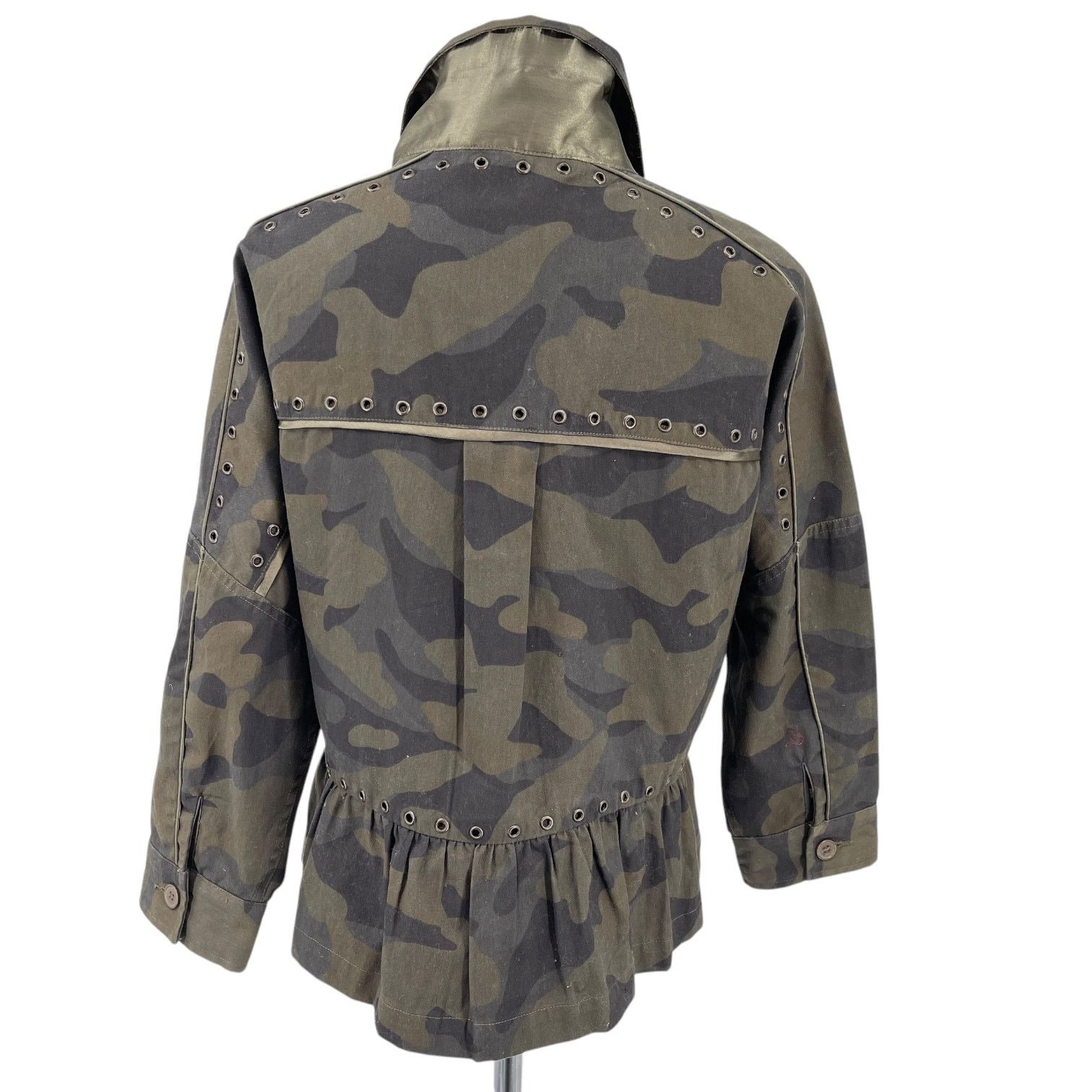 Joie Joie Womens Samia Camo Ruffle Jacket Rivets Studs Medium NEW Size M / US 6-8 / IT 42-44 - 6 Thumbnail